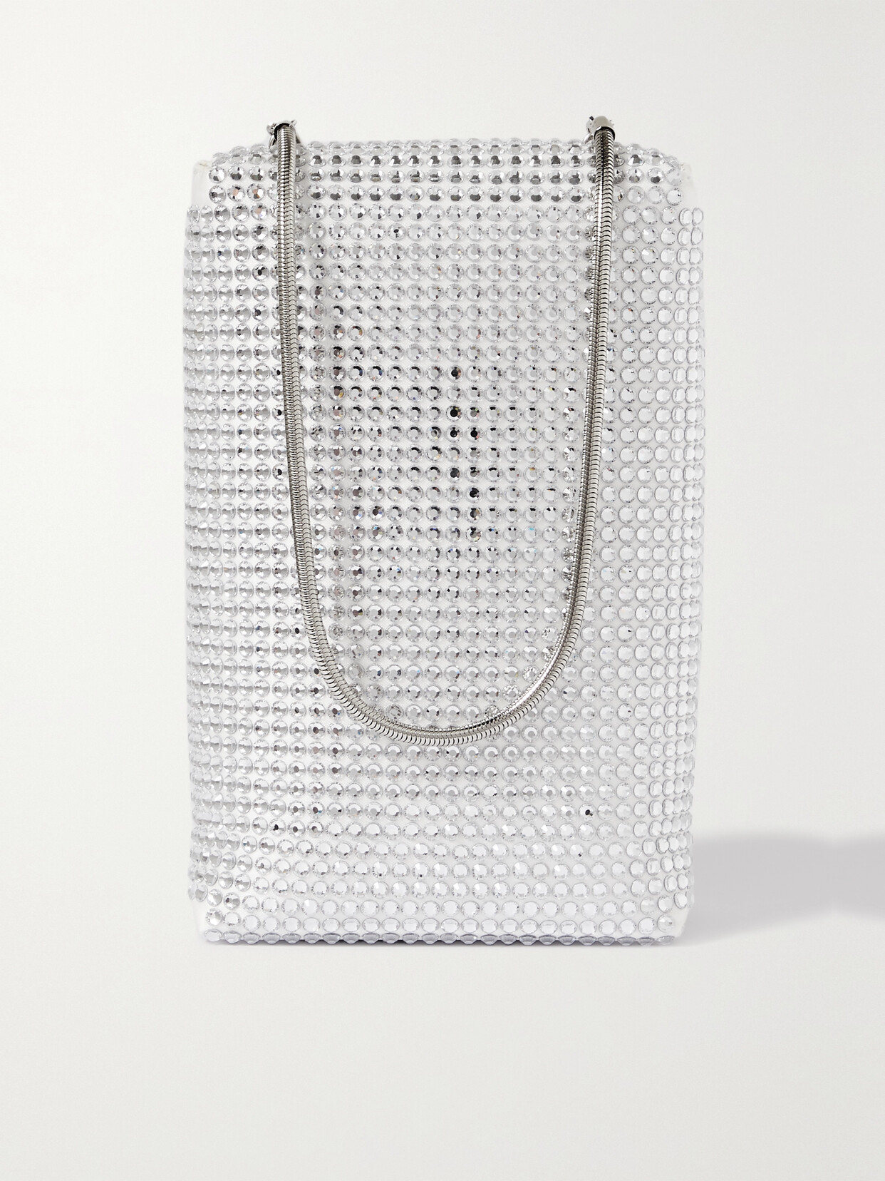 Wandler - Leo Box Crystal-embellished Metallic Leather Tote - Silver