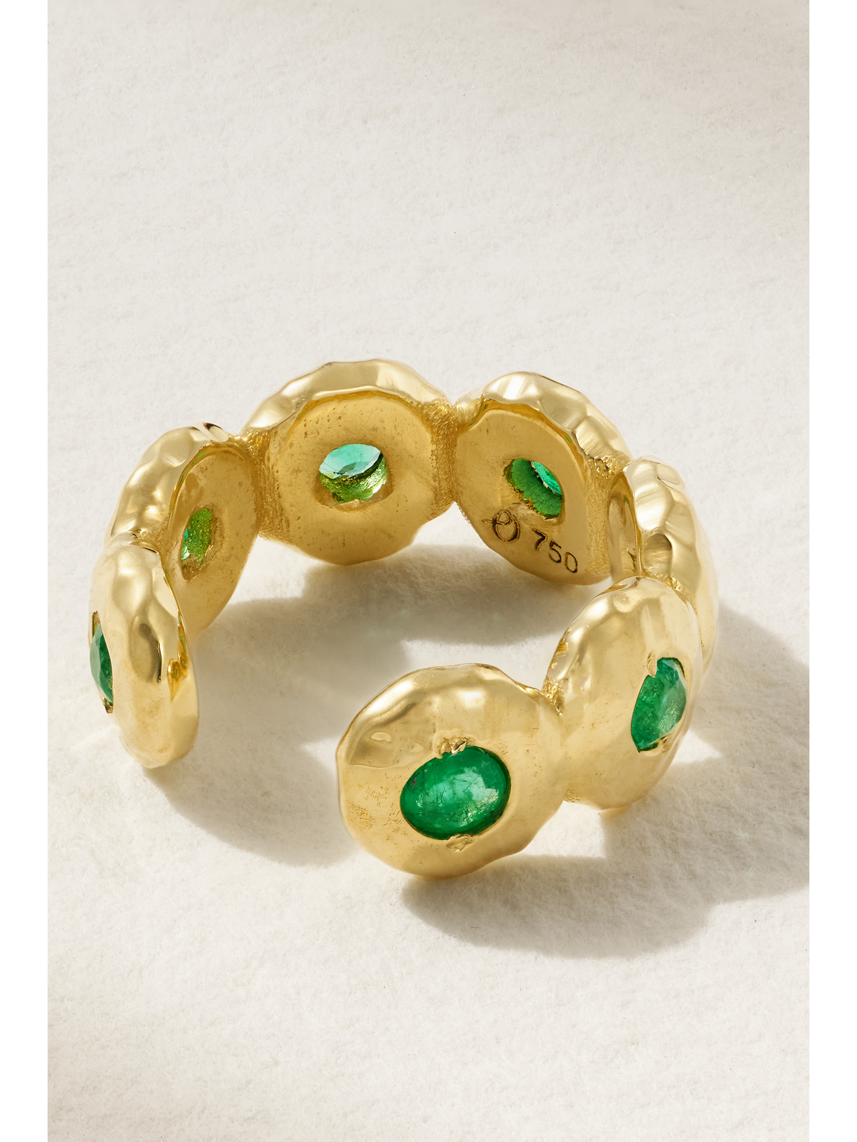 Octavia Elizabeth + Net Sustain Nesting Gem 18-karat Recycled-gold Emerald Ear Cuff In Gold