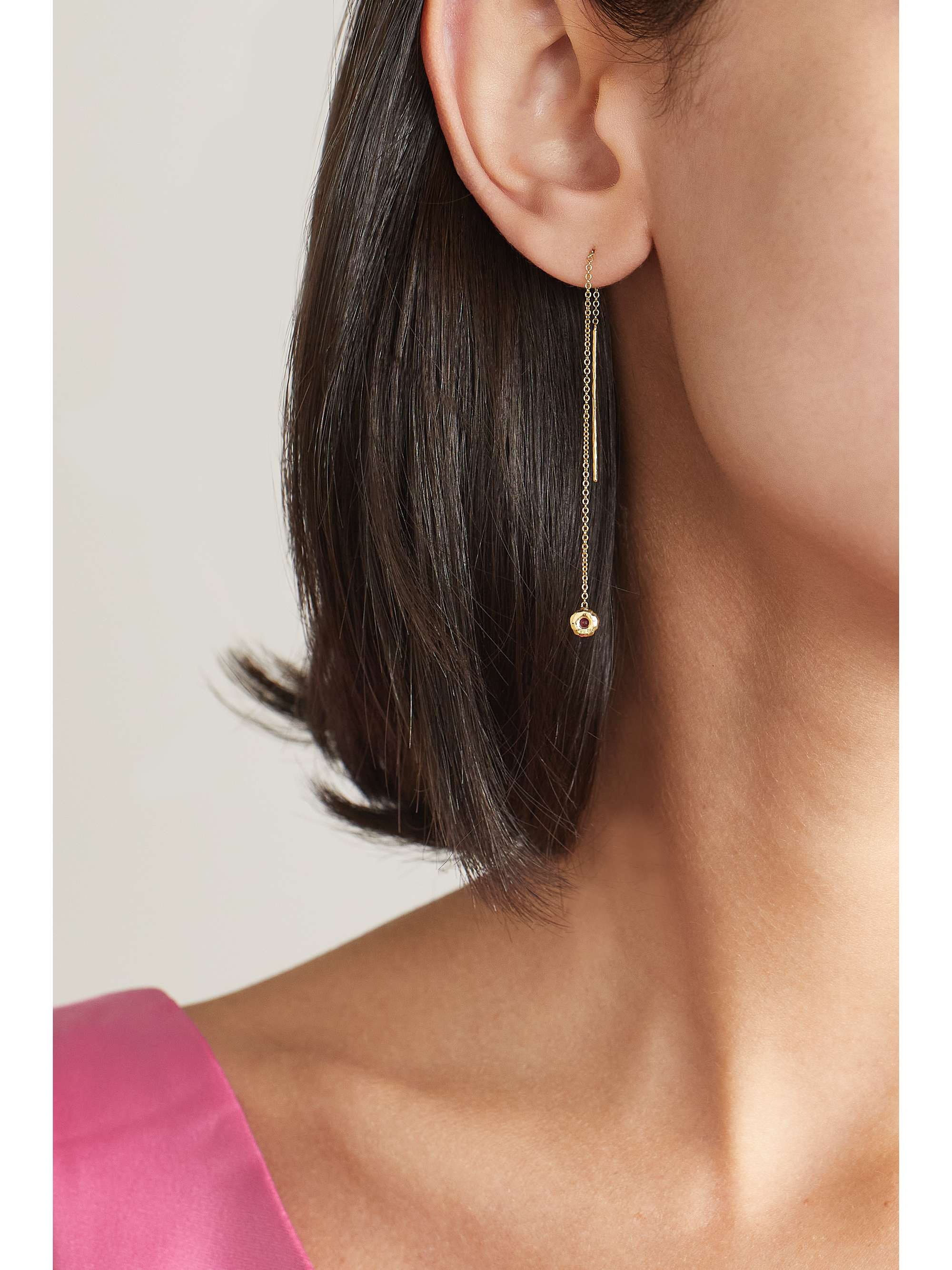 OCTAVIA ELIZABETH + NET SUSTAIN Nesting Gem 18-karat recycled gold ruby earrings