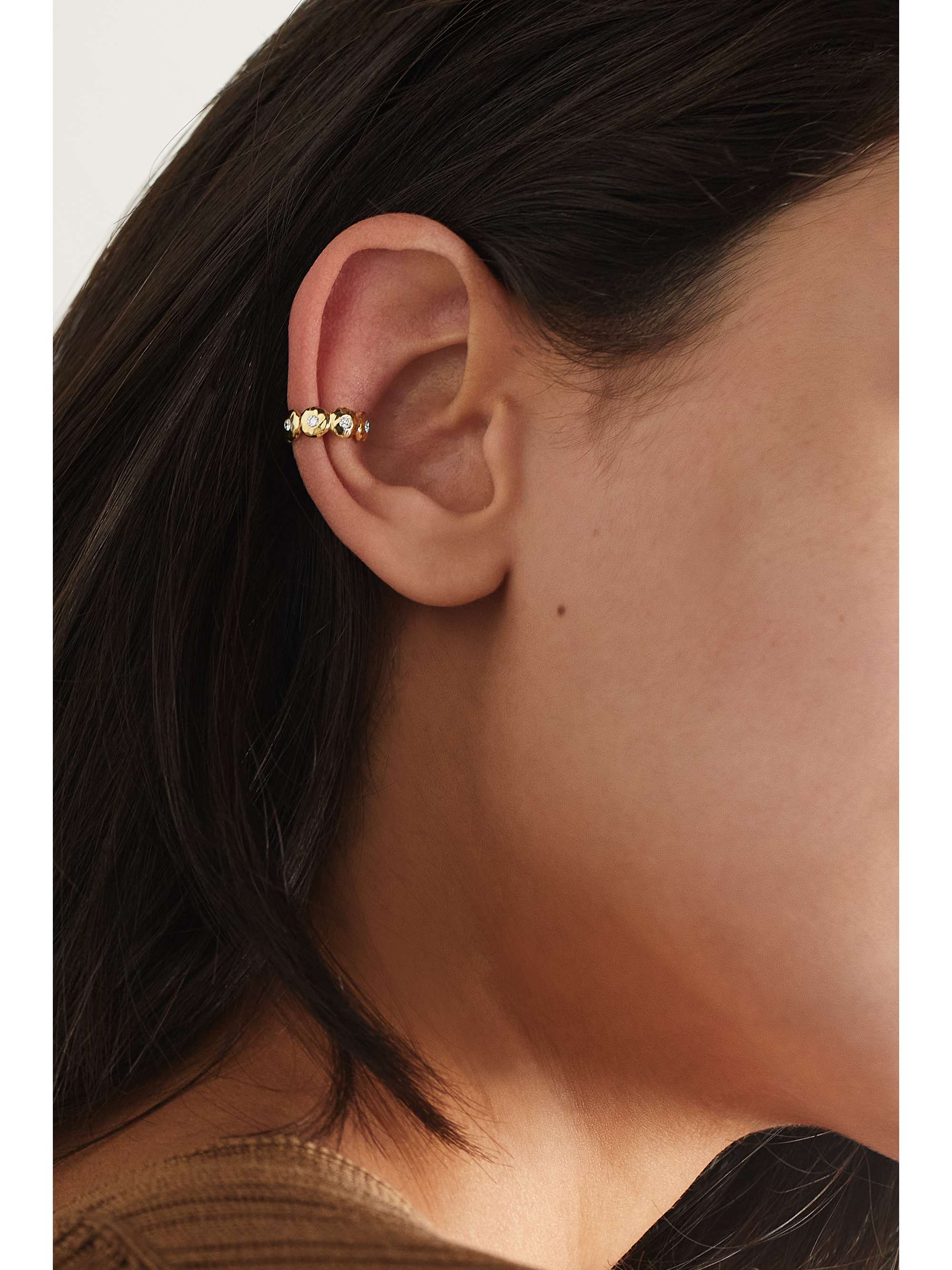 OCTAVIA ELIZABETH + NET SUSTAIN Nesting Gem 18-karat recycled-gold emerald ear cuff