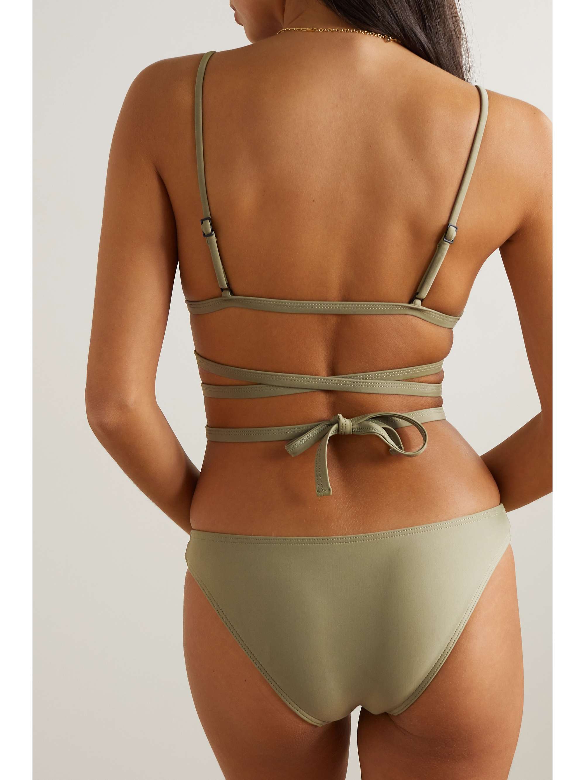 MATTEAU Wrap-effect stretch-REPREVE triangle bikini top