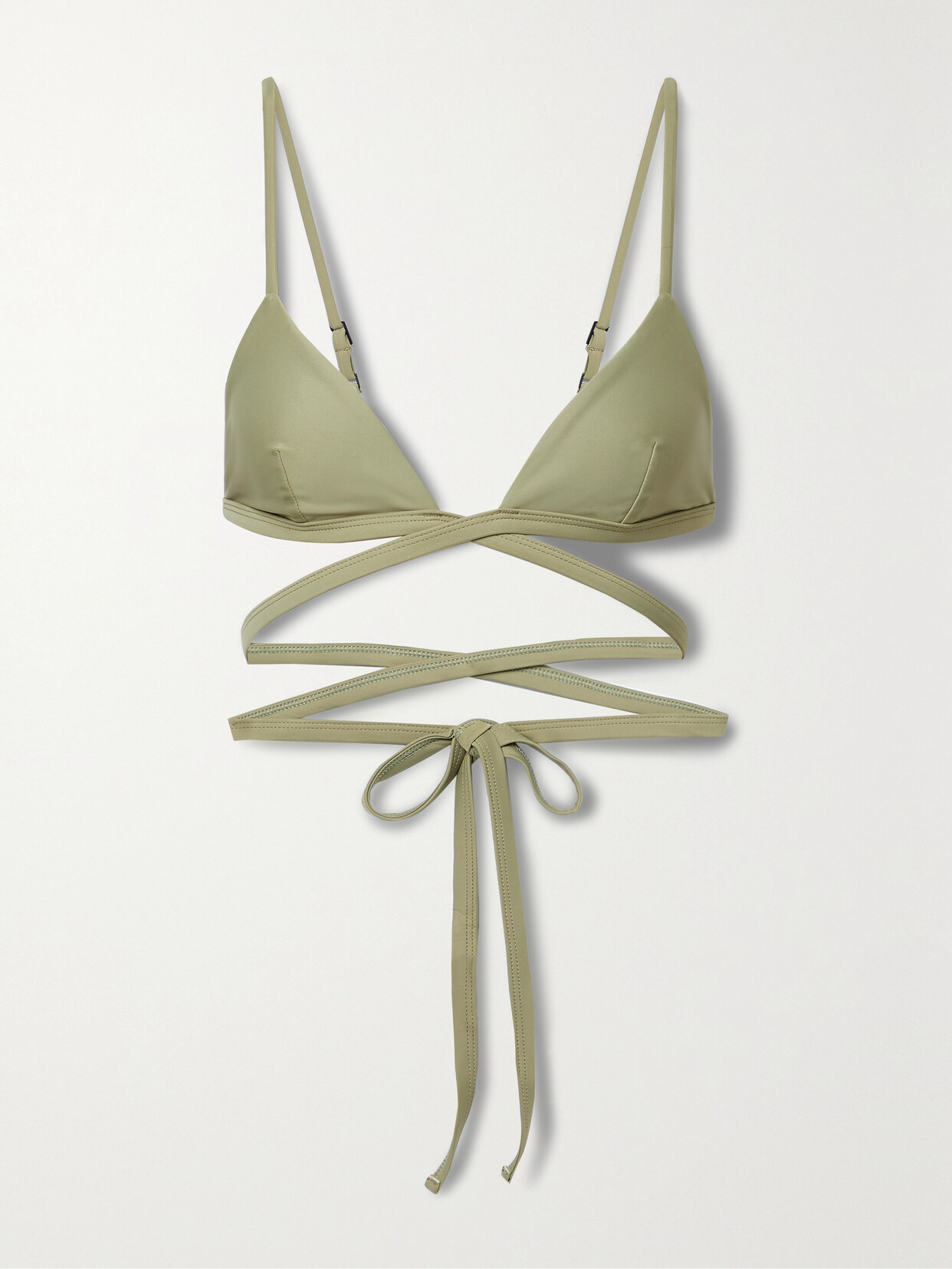 Matteau - Wrap-effect Stretch-repreve Triangle Bikini Top - Green