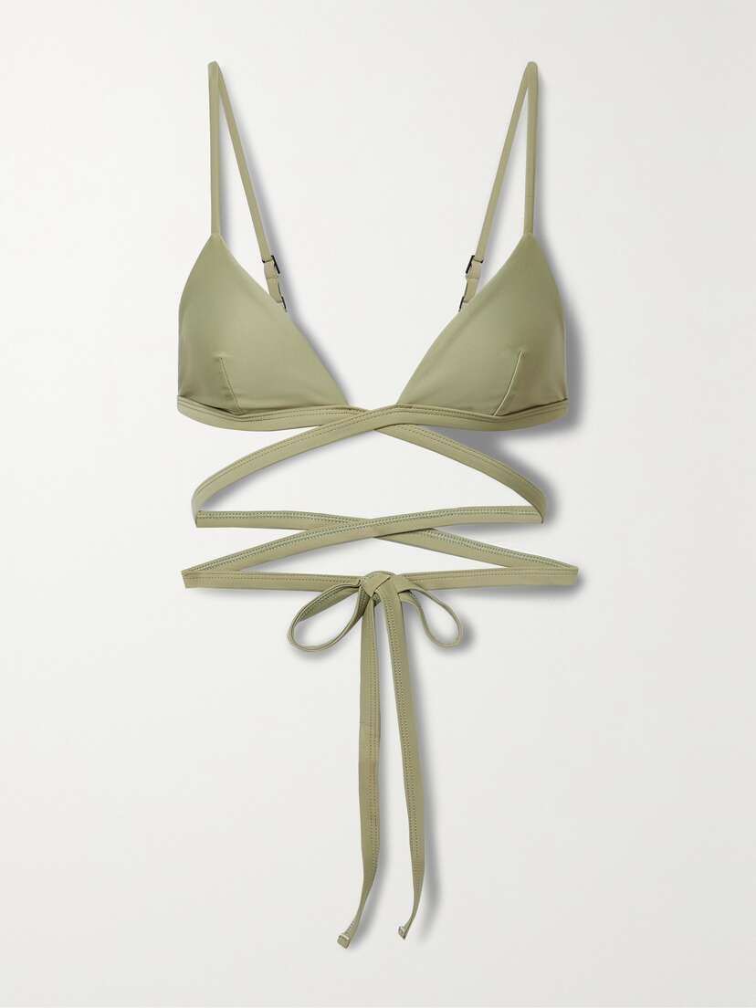 Matteau Wrap-effect Stretch-repreve Triangle Bikini Top