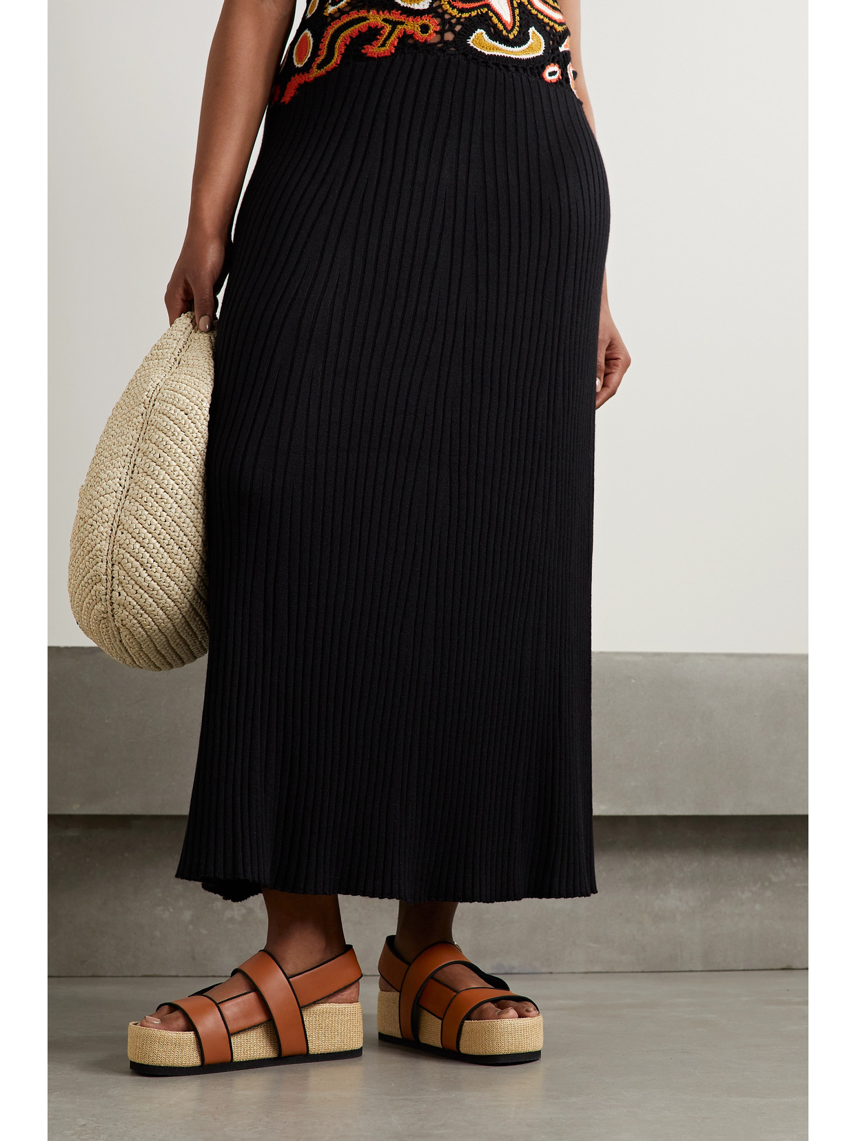 NEOUS CHER LEATHER SLINGBACK PLATFORM SANDALS