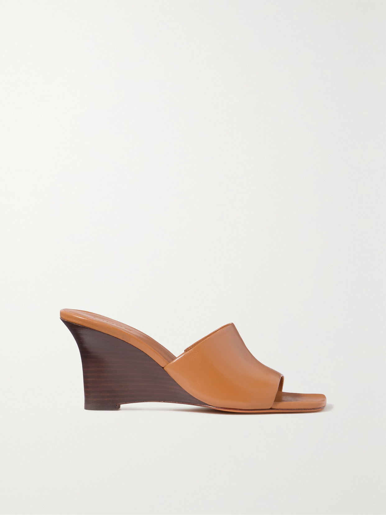 Vince - Pia Leather Wedge Mules - Brown
