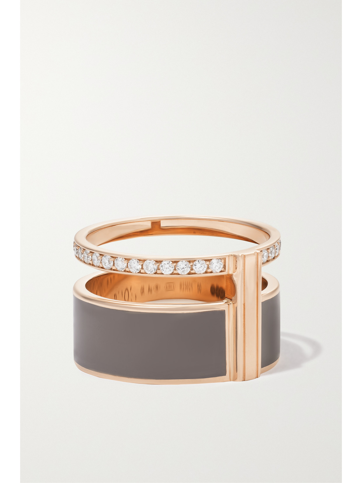 Repossi Berbere 18-karat Rose Gold, Lacquer And Diamond Ring In Gold