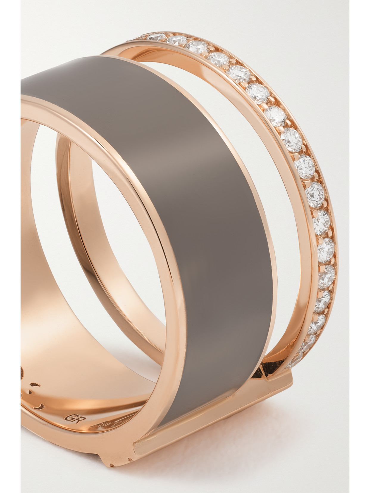 Repossi Berbere 18-karat Rose Gold, Lacquer And Diamond Ring In Gold