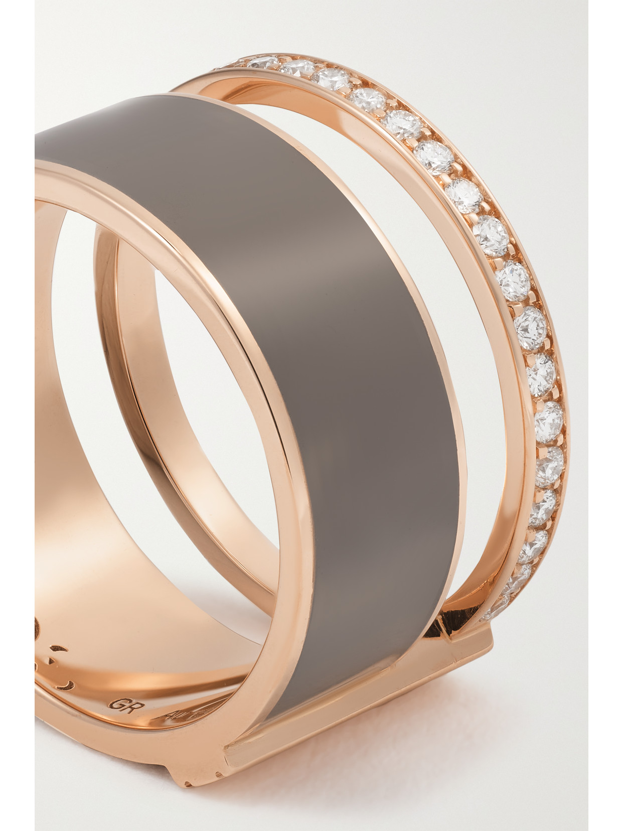 Shop Repossi Berbere 18-karat Rose Gold, Lacquer And Diamond Ring