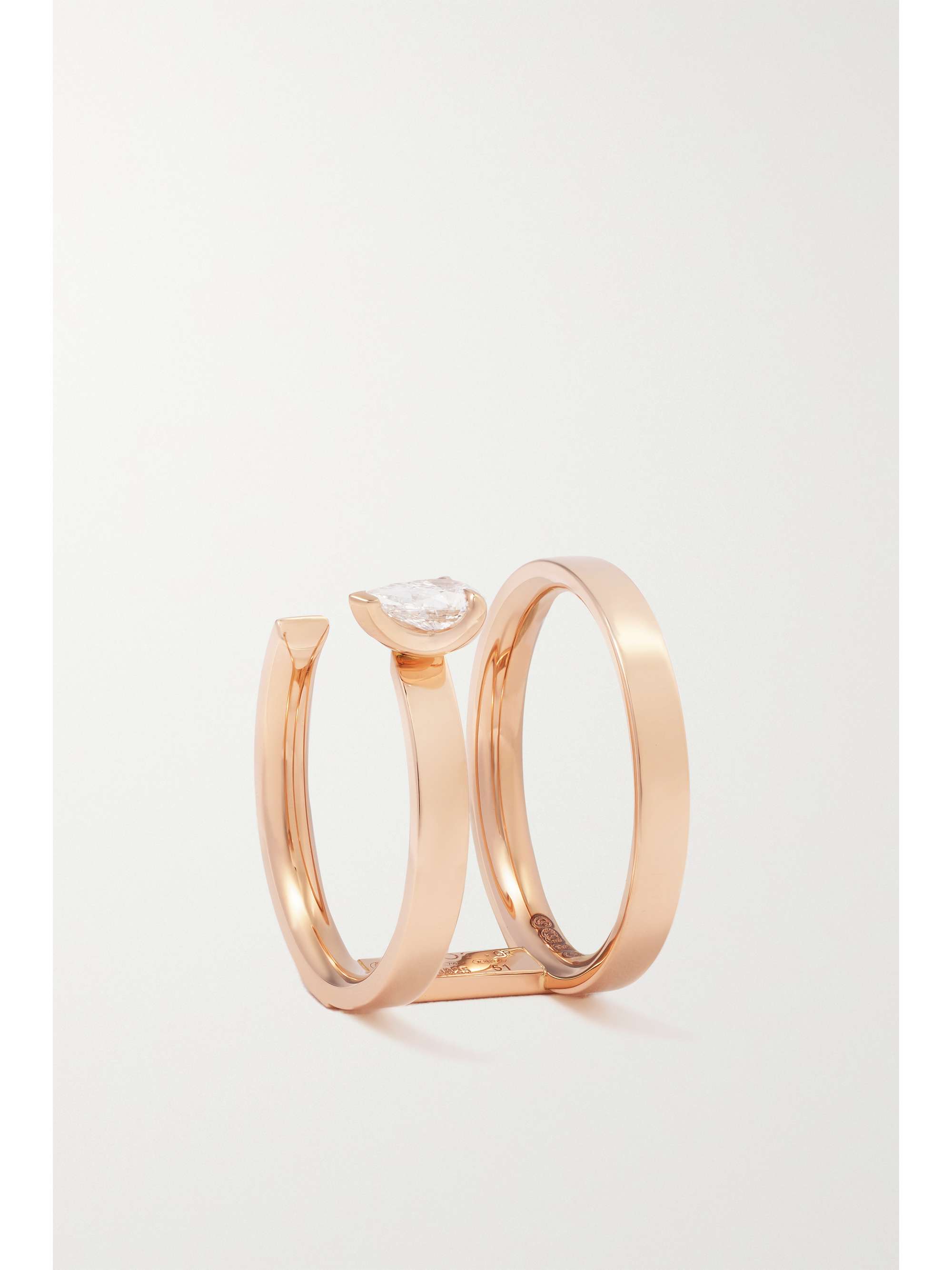 REPOSSI Serti Sur Vide 18-karat rose gold diamond ring