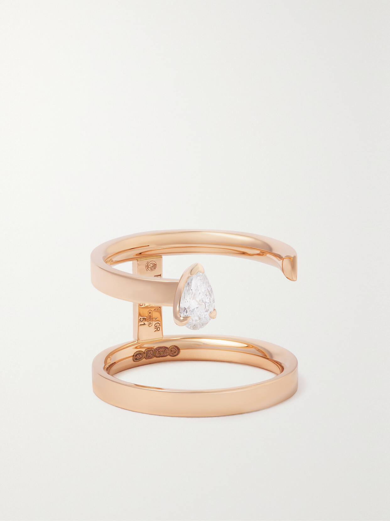 Repossi Serti Sur Vide 18-karat Rose Gold Diamond Ring - 53
