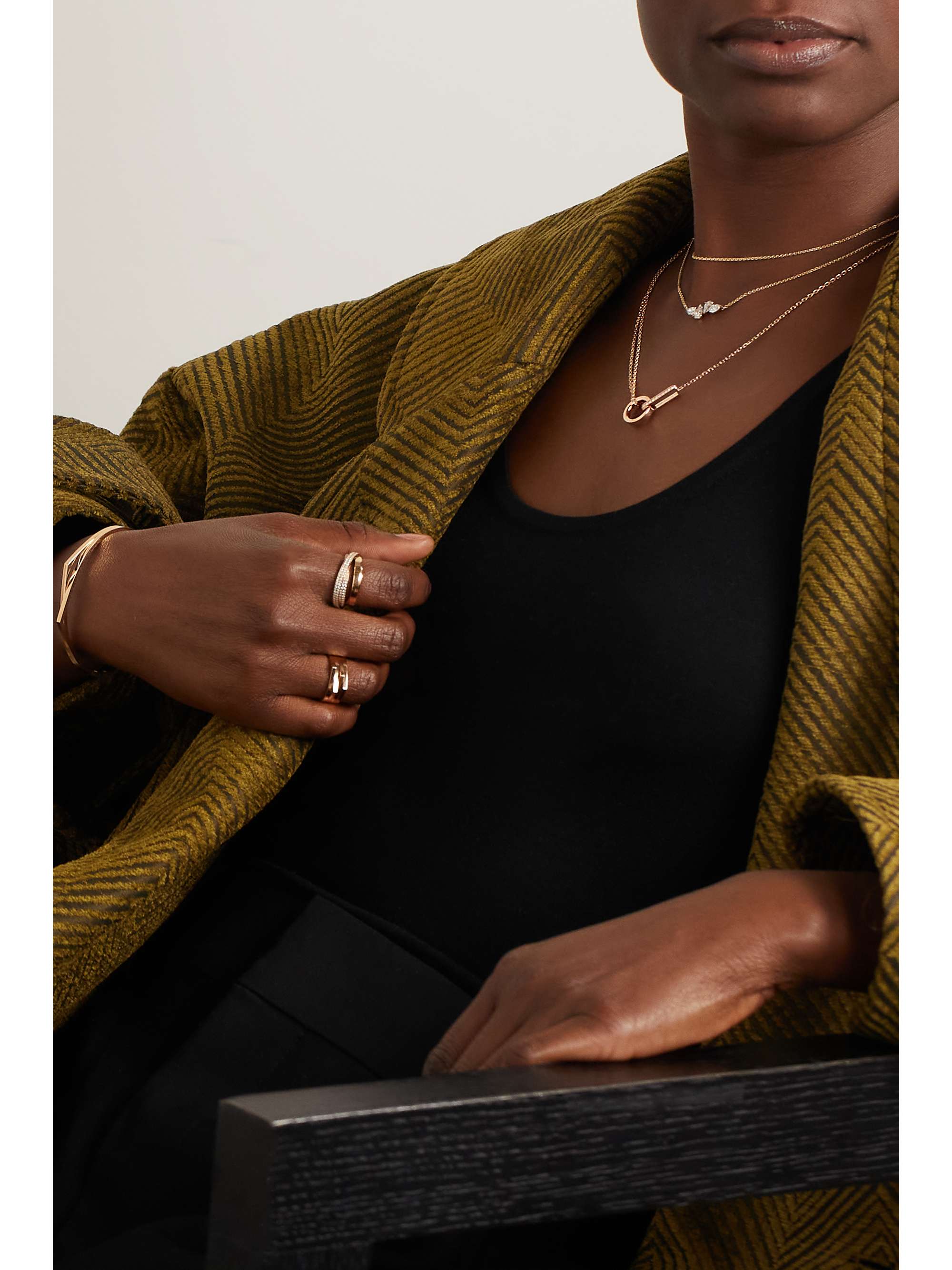 REPOSSI Berbère 18-karat rose gold diamond necklace