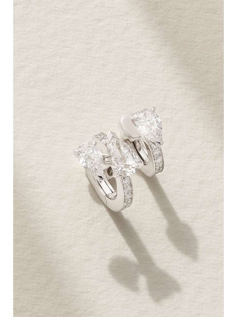 Repossi Serti Sur Vide 18-karat White Gold Diamond Single Earring