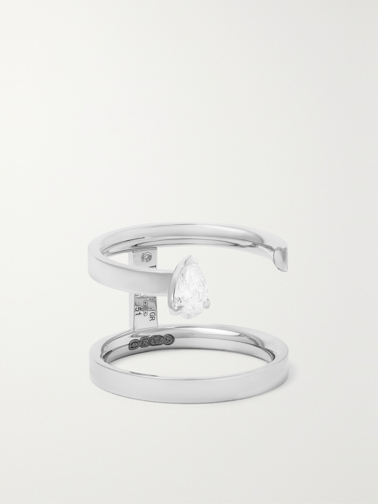 Repossi Serti Sur Vide 18-karat White Gold Diamond Ring - 53