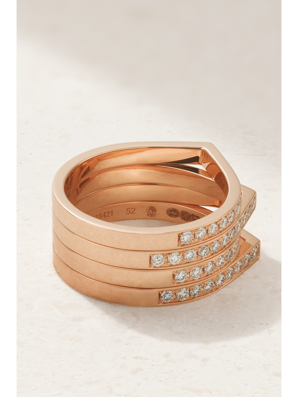 Shop Repossi Antifer 18-karat Rose Gold Diamond Ring