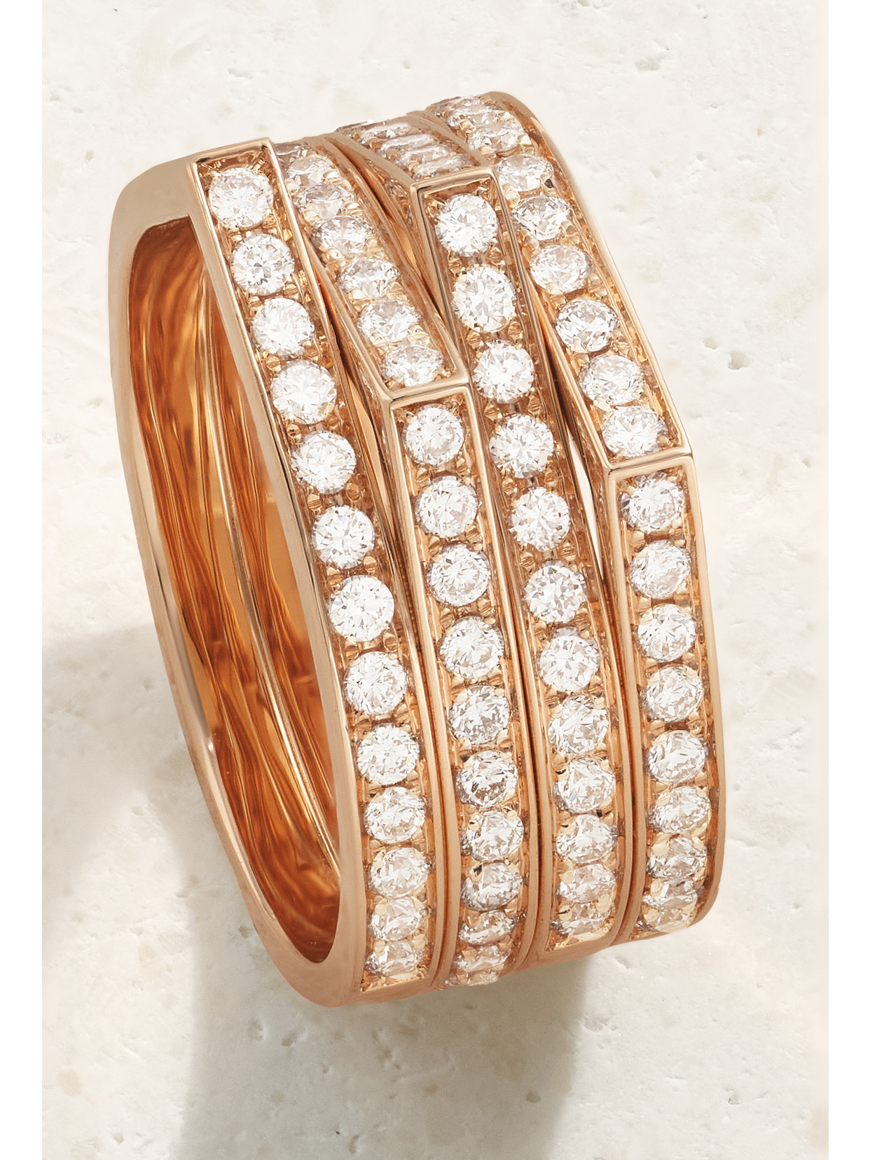 Shop Repossi Antifer 18-karat Rose Gold Diamond Ring