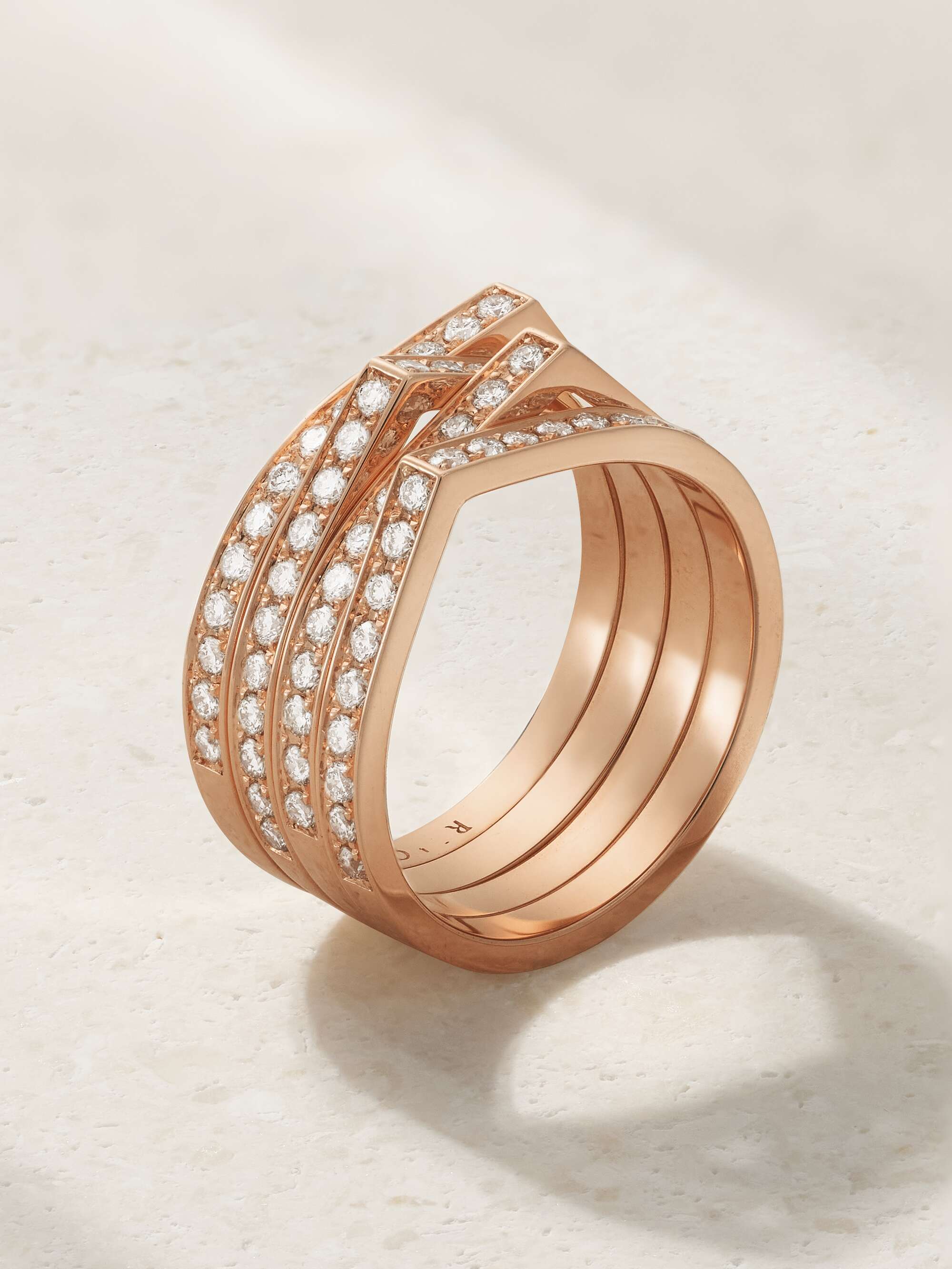 REPOSSI 18Kローズゴールド ダイヤモンド リング | NET-A-PORTER