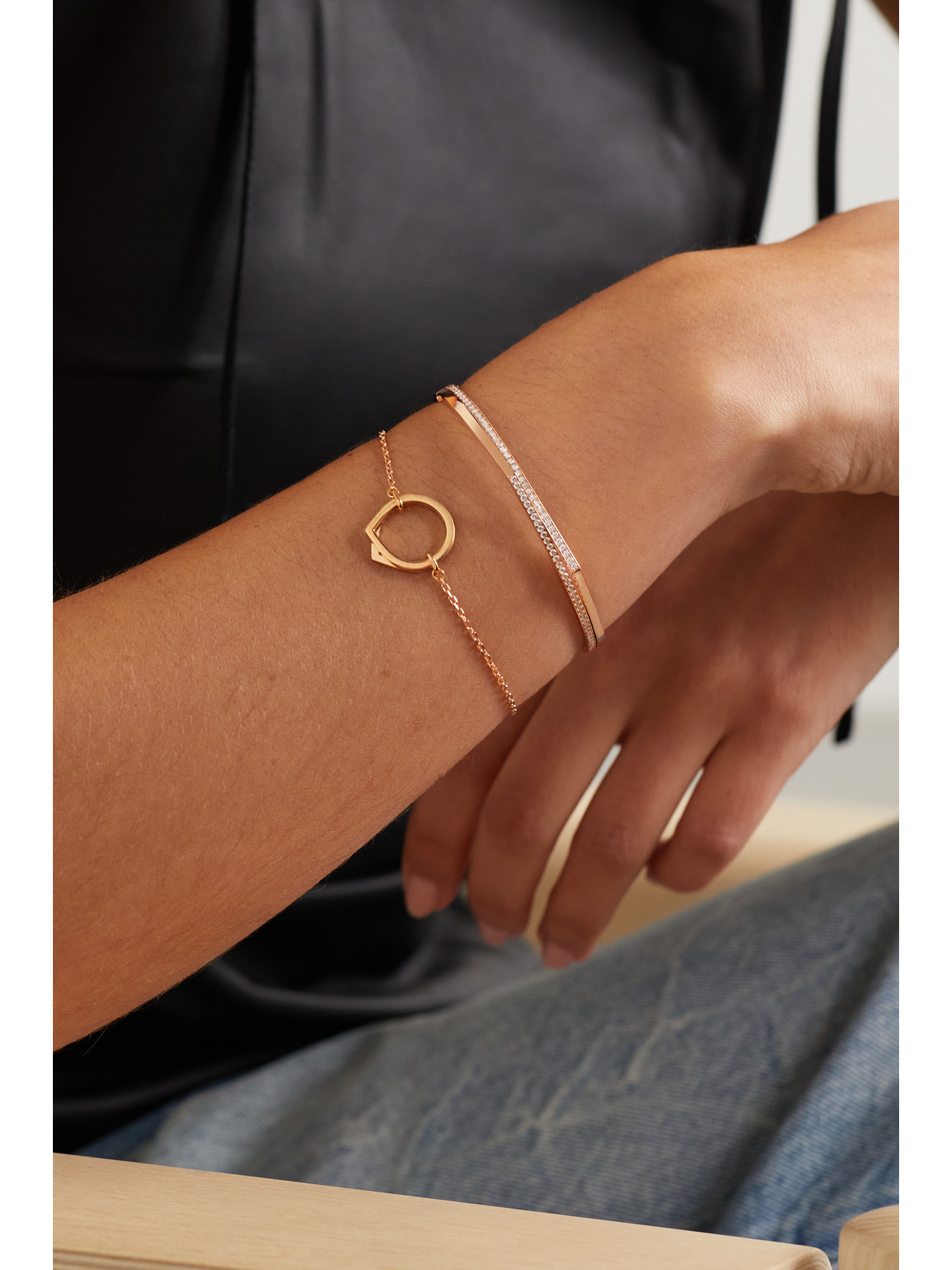 Shop Repossi Antifer 18-karat Rose Gold Diamond Bracelet