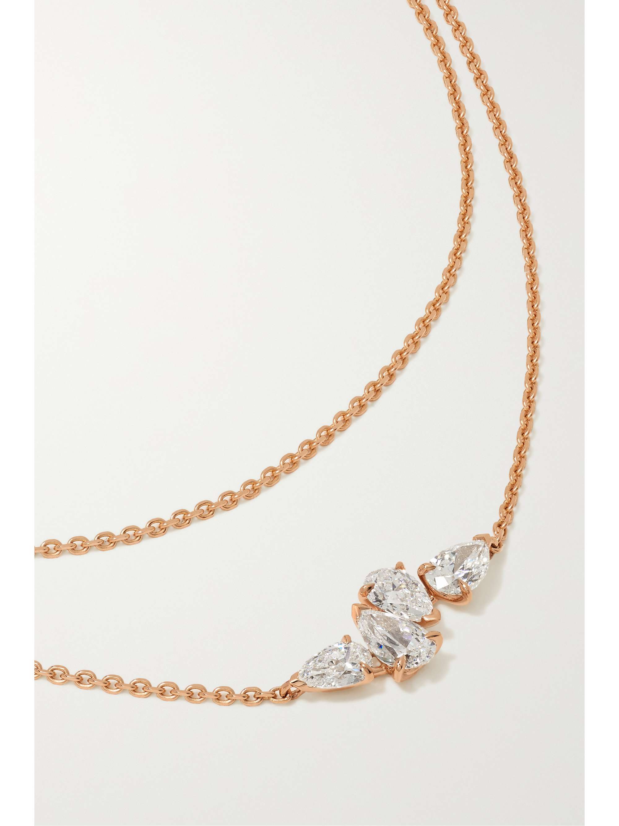 REPOSSI Serti Sur Vide 18-karat rose gold diamond necklace