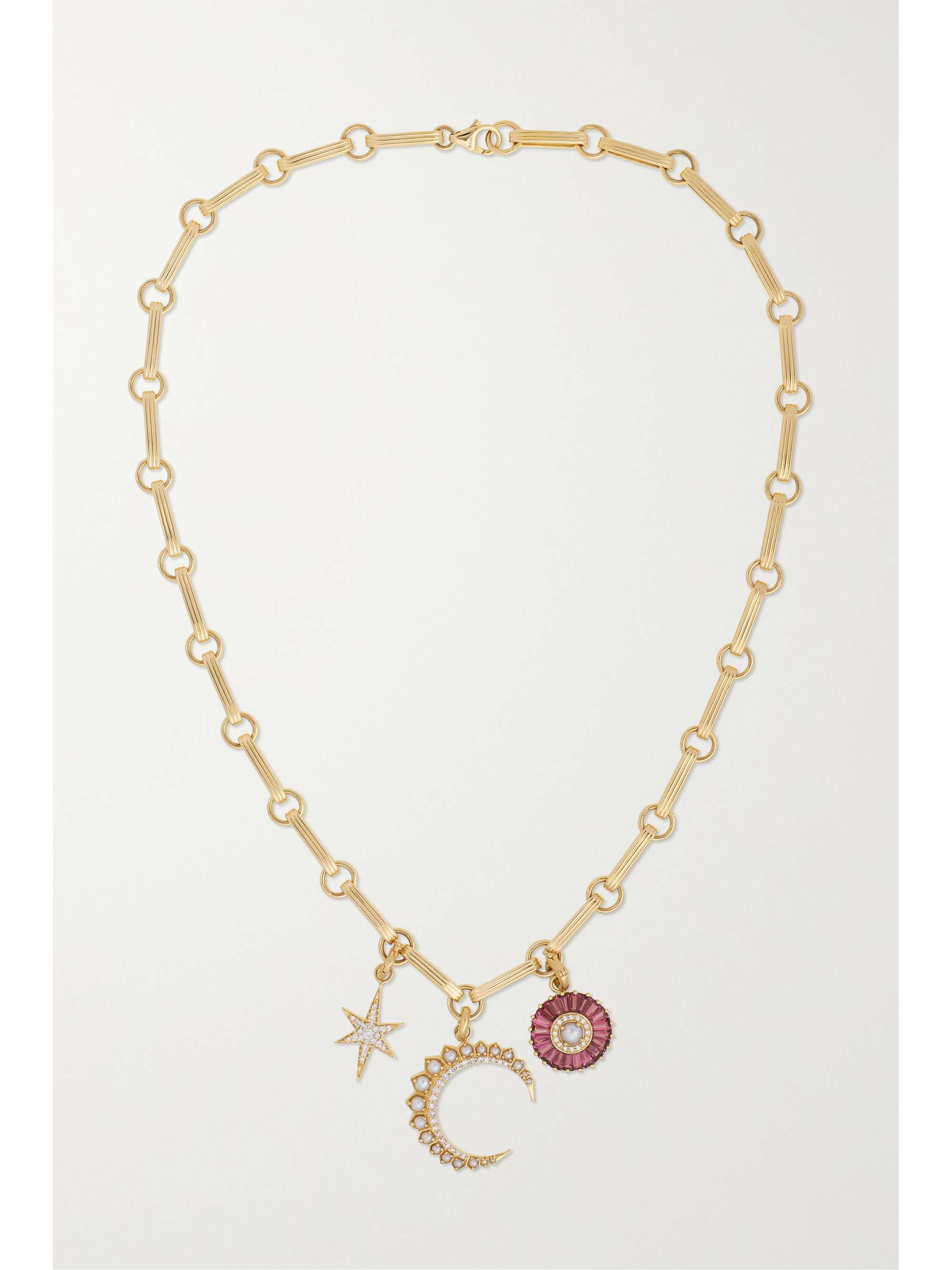 STORROW 14-karat gold multi-stone necklace
