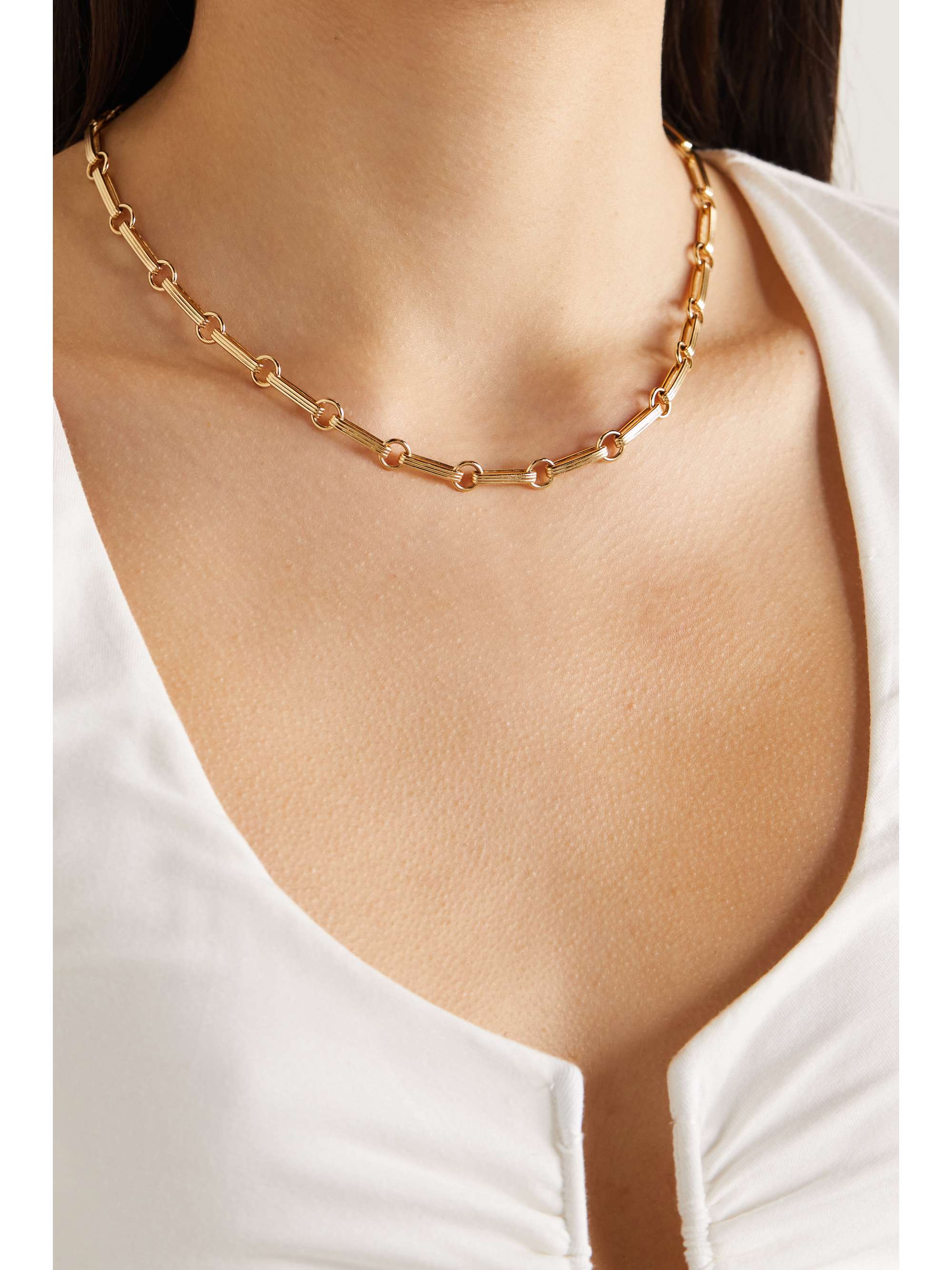 STORROW 14-karat gold multi-stone necklace