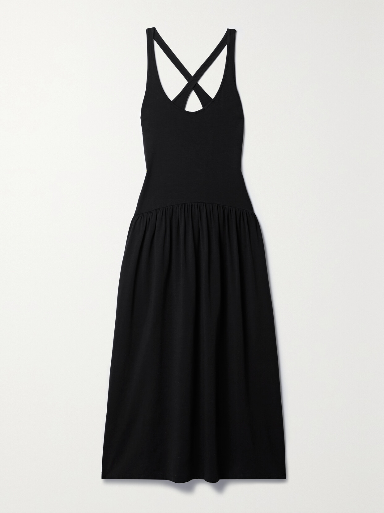 Another Tomorrow Cutout Stretch-jersey Midi Dress In Black