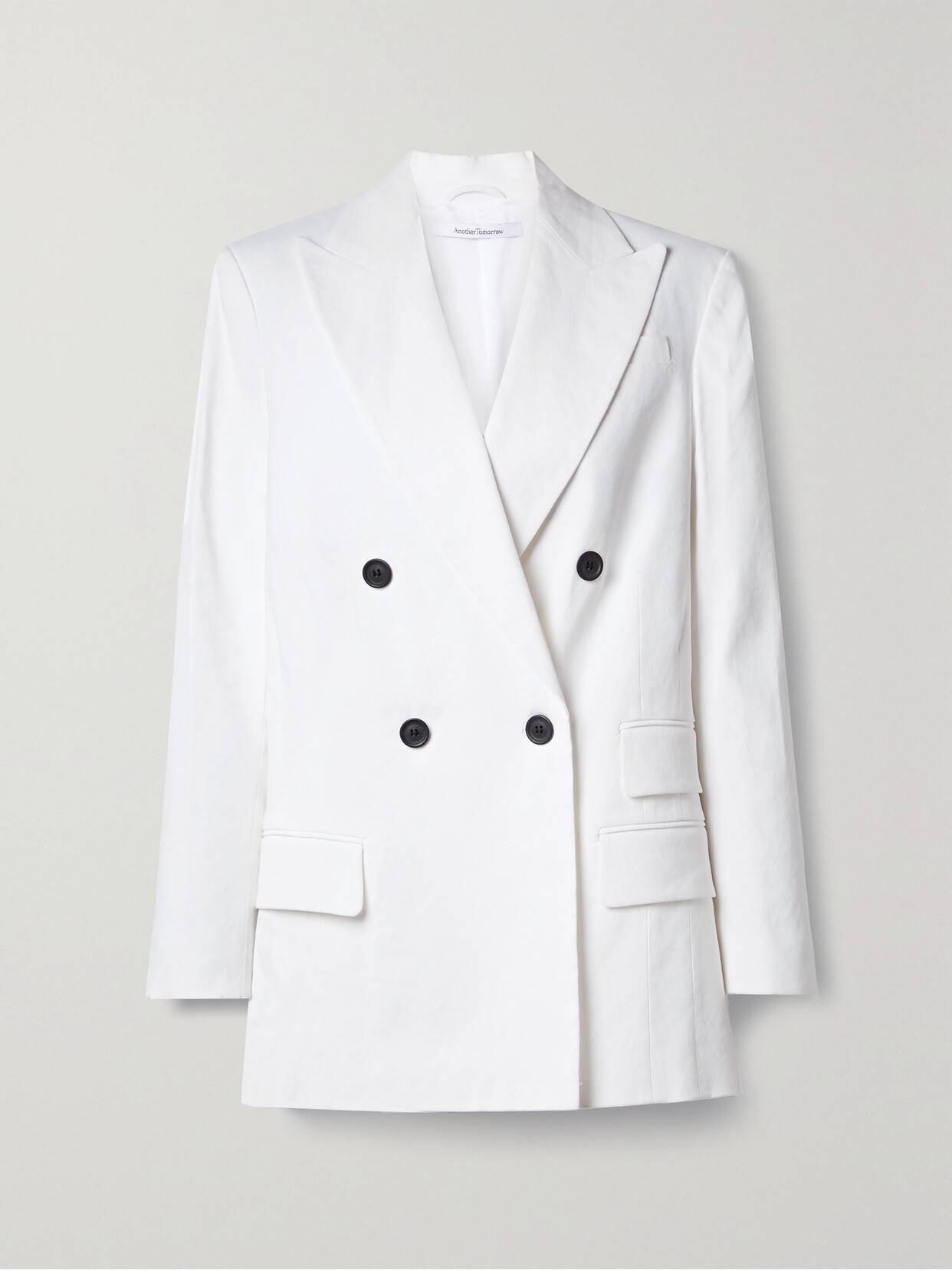 Another Tomorrow Oversize Blazer Jacket With Side Zipper Vents In Off White