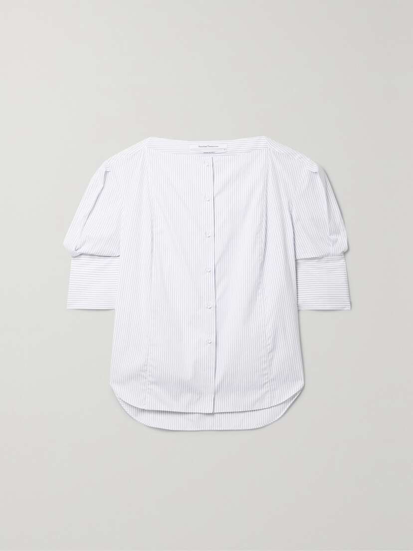Another Tomorrow + Net Sustain Pinstriped Organic Cotton-poplin Shirt