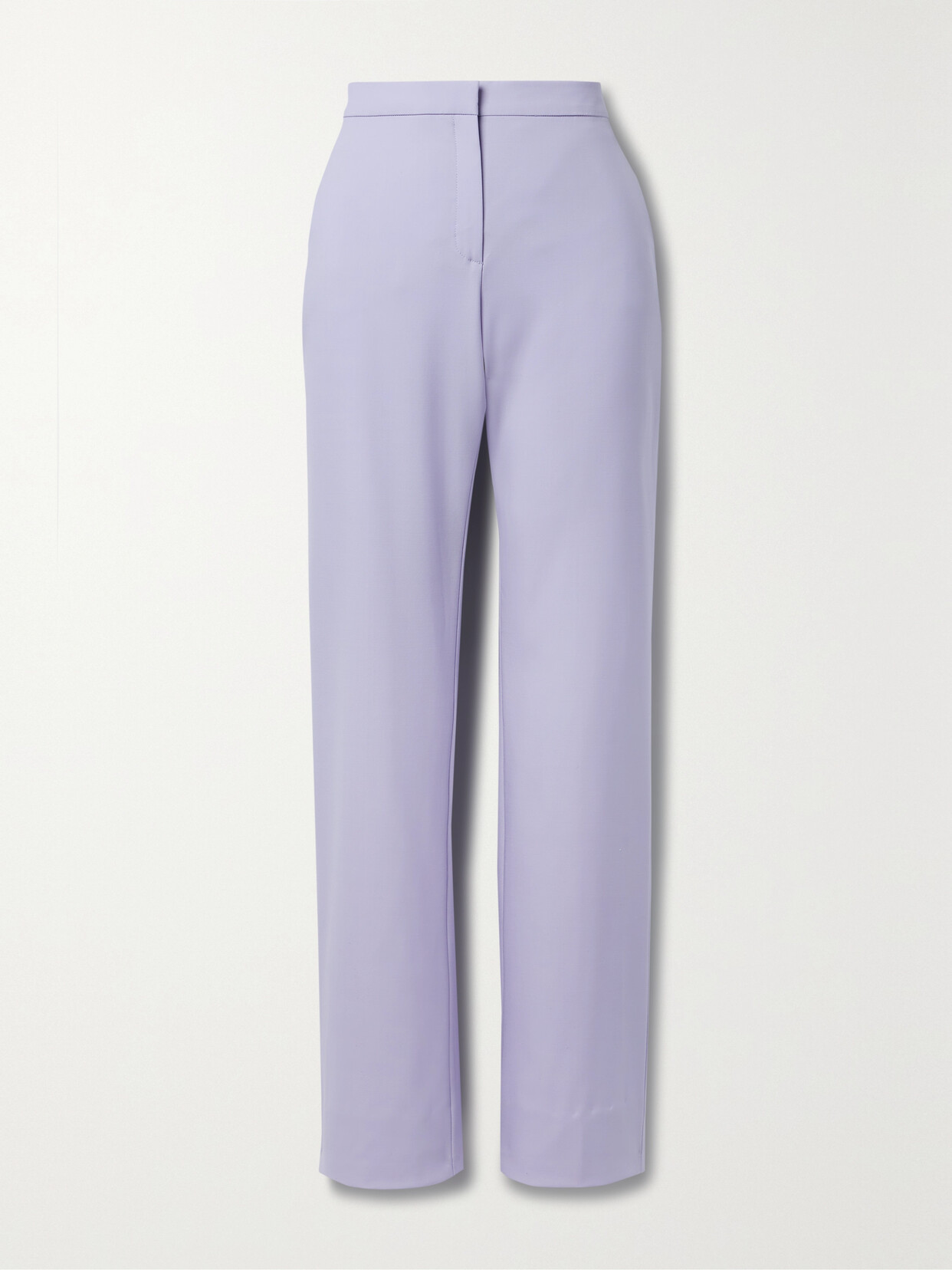 Another Tomorrow Wool Straight-leg Pants In Purple