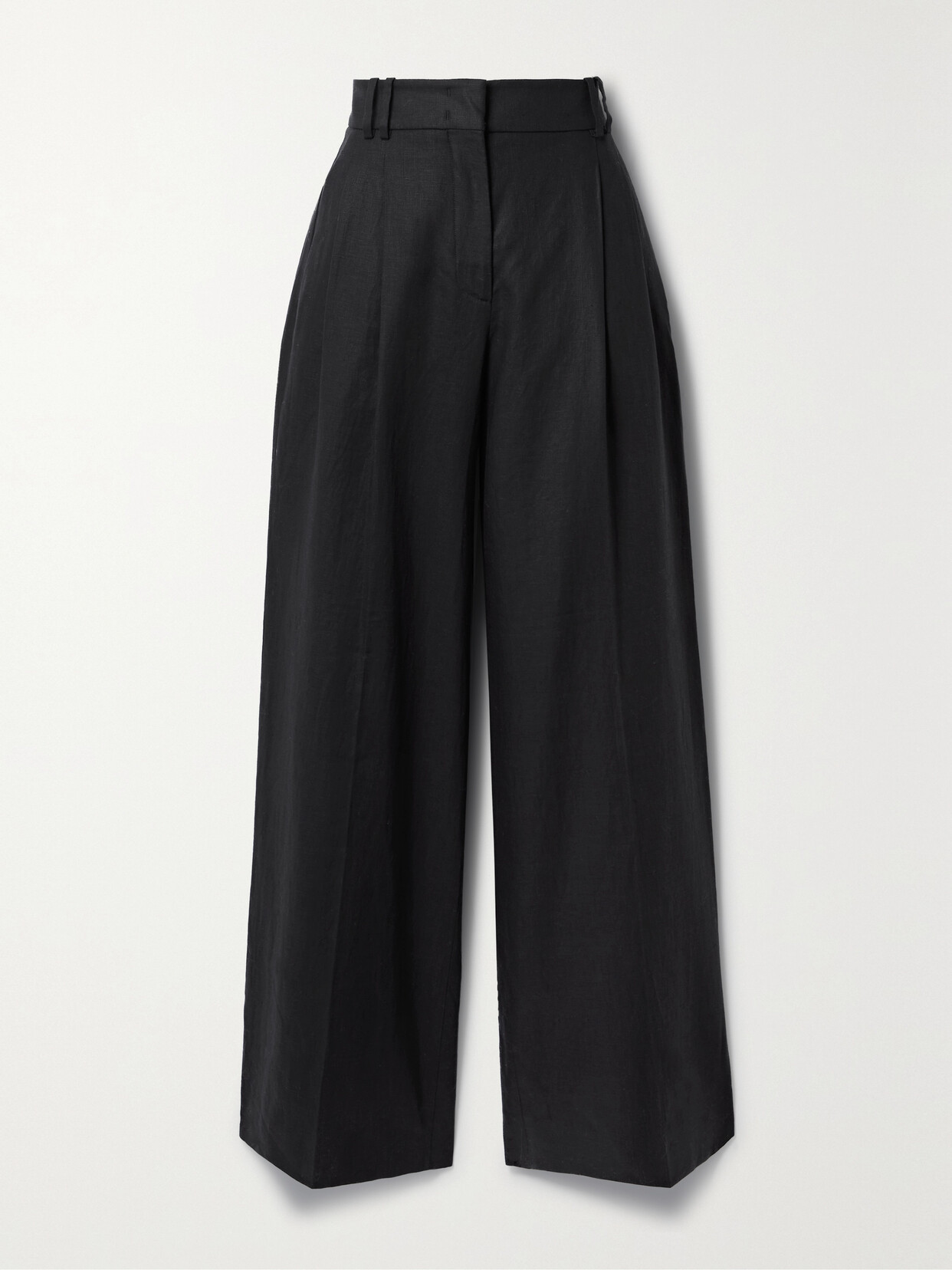 Another Tomorrow + Net Sustain Pleated Linen Wide-leg Pants