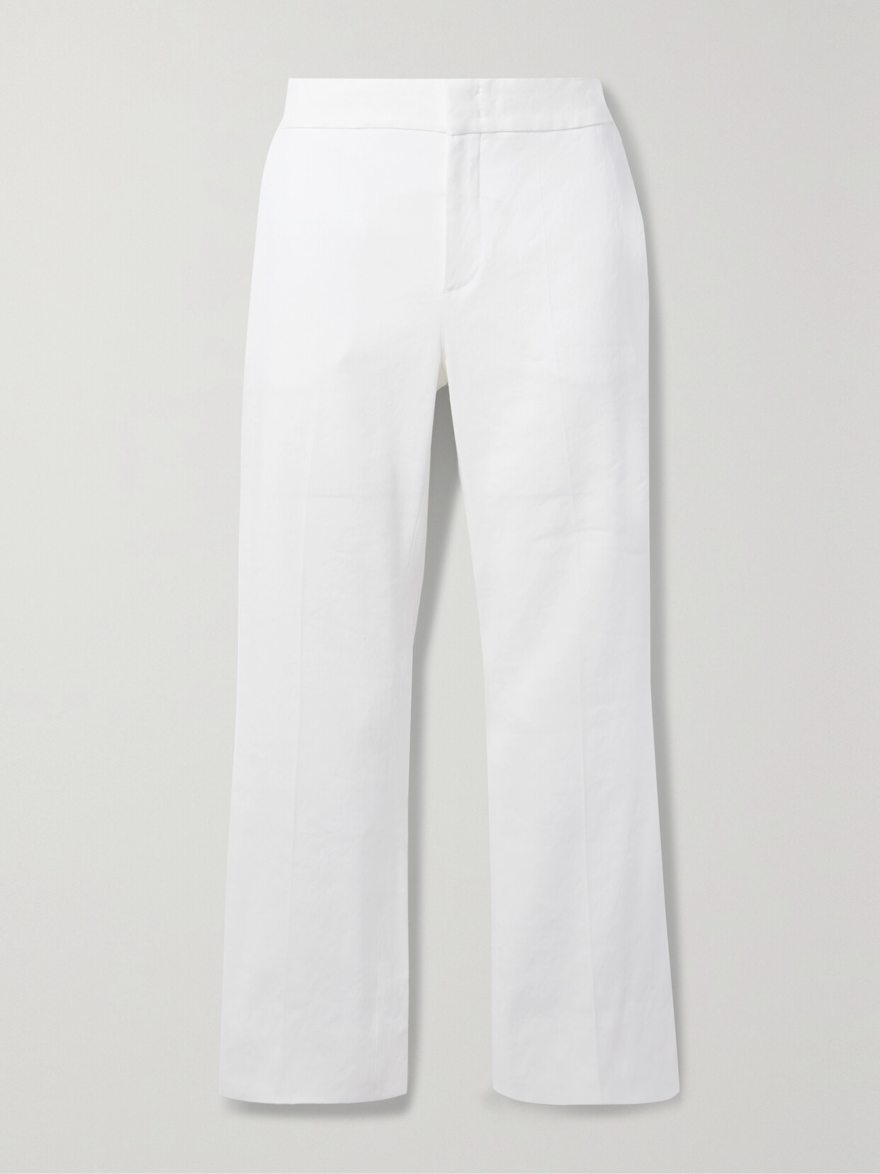 Another Tomorrow Cropped Hemp-blend Flared Pants In Off-white