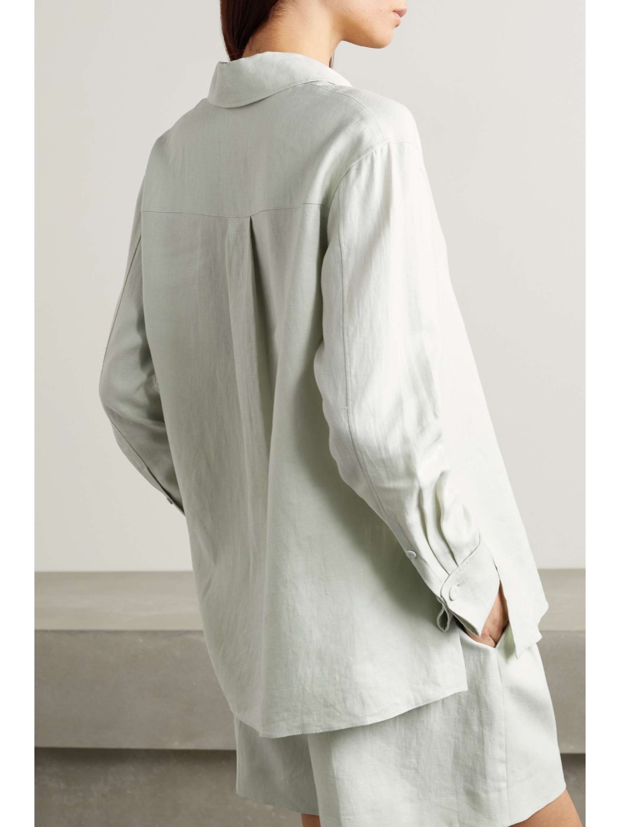 ANOTHER TOMORROW + NET SUSTAIN double-breasted linen shirt | NET-A-PORTER