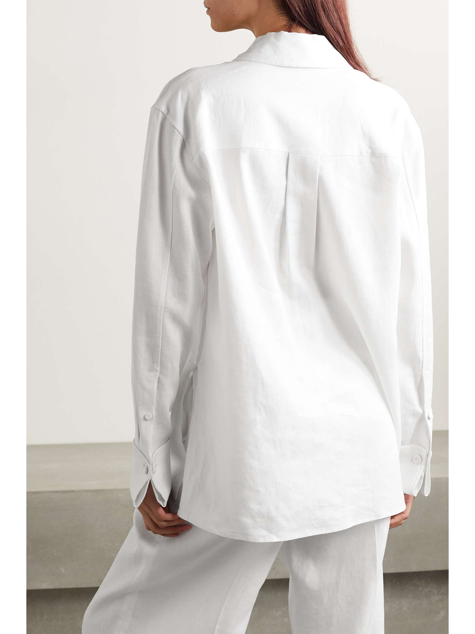 ANOTHER TOMORROW Double-breasted linen shirt