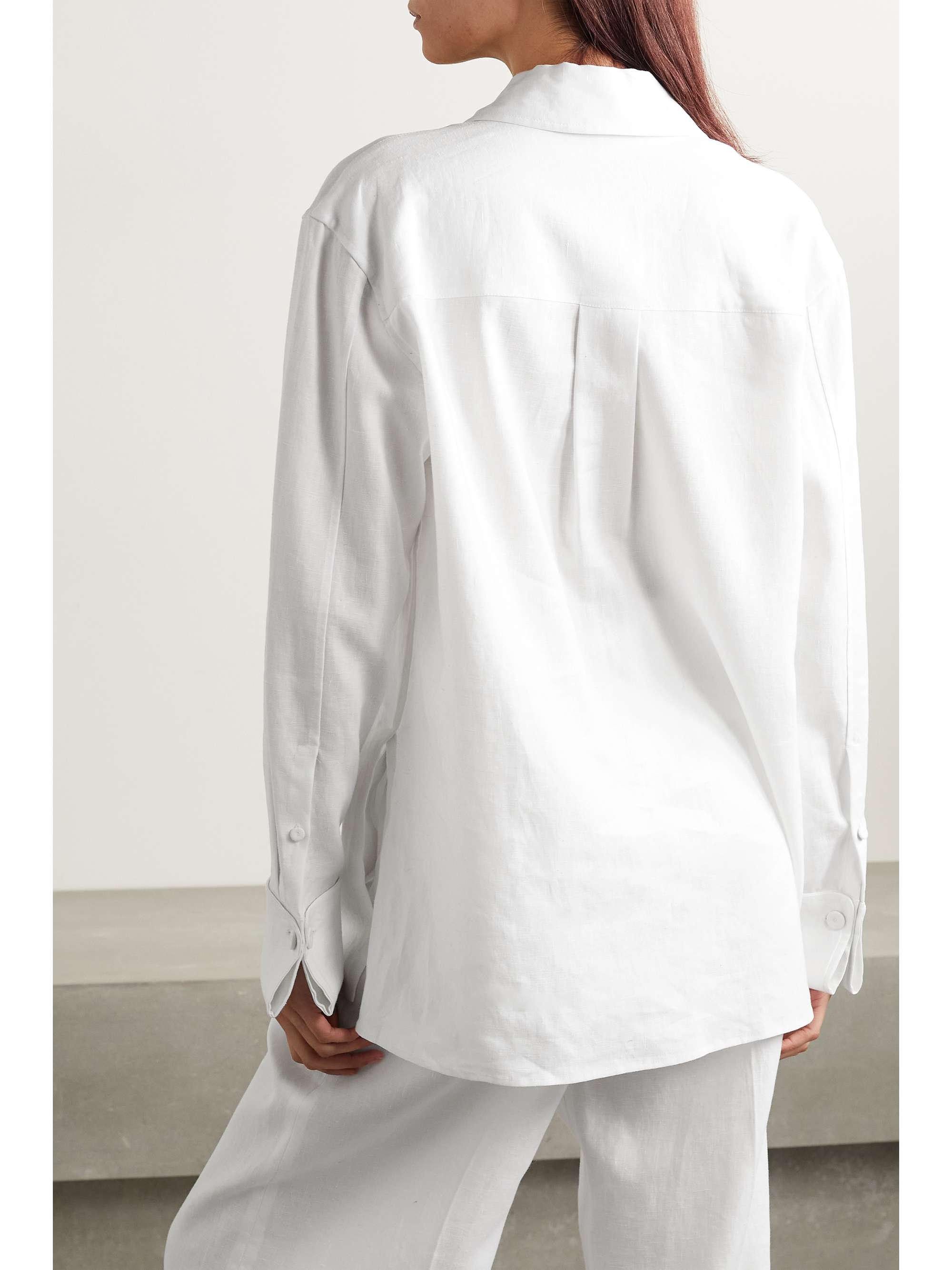 ANOTHER TOMORROW Double-breasted linen shirt | NET-A-PORTER