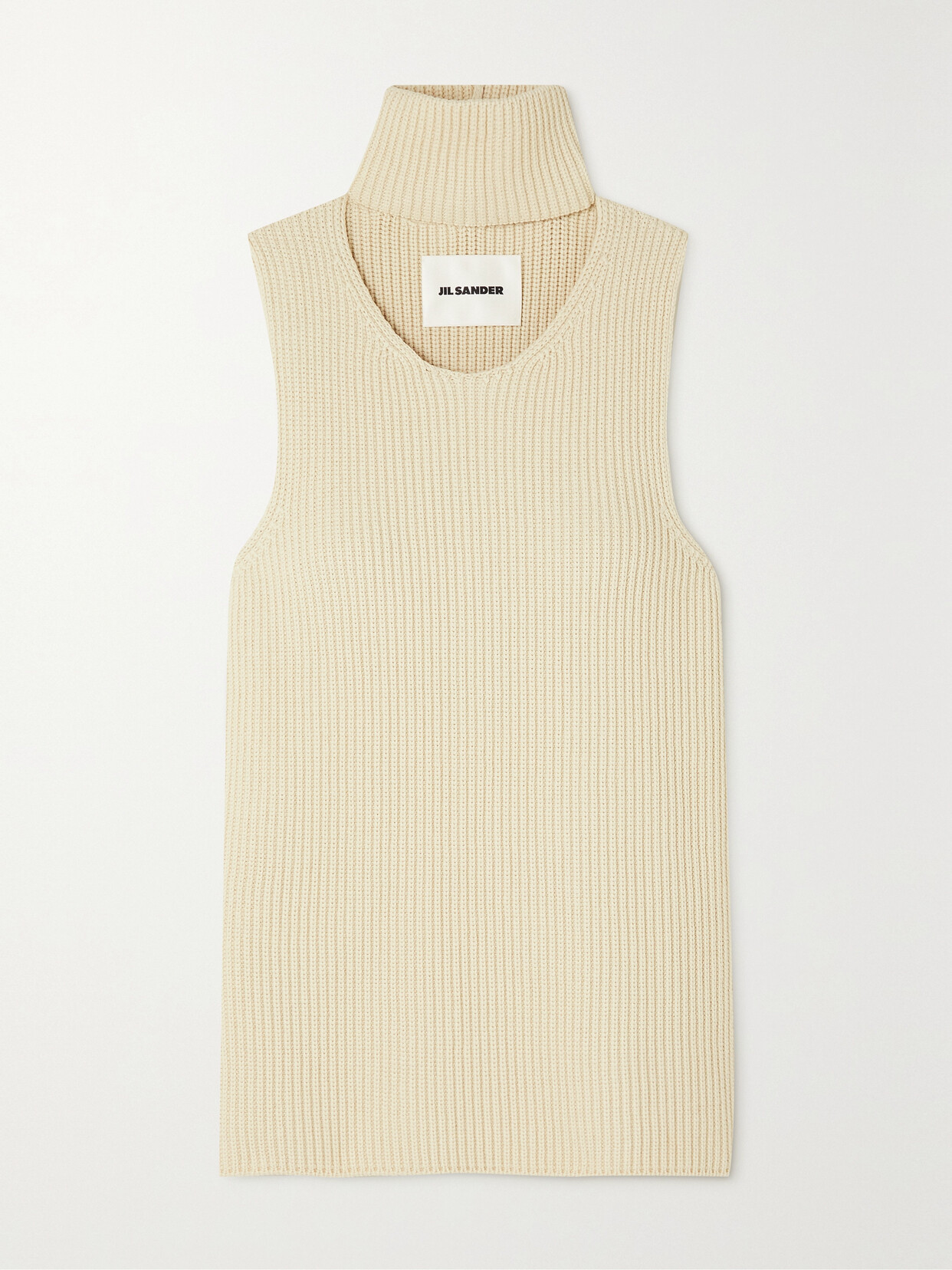 Jil Sander - Convertible Cutout Ribbed Cotton-blend Tank - Ivory