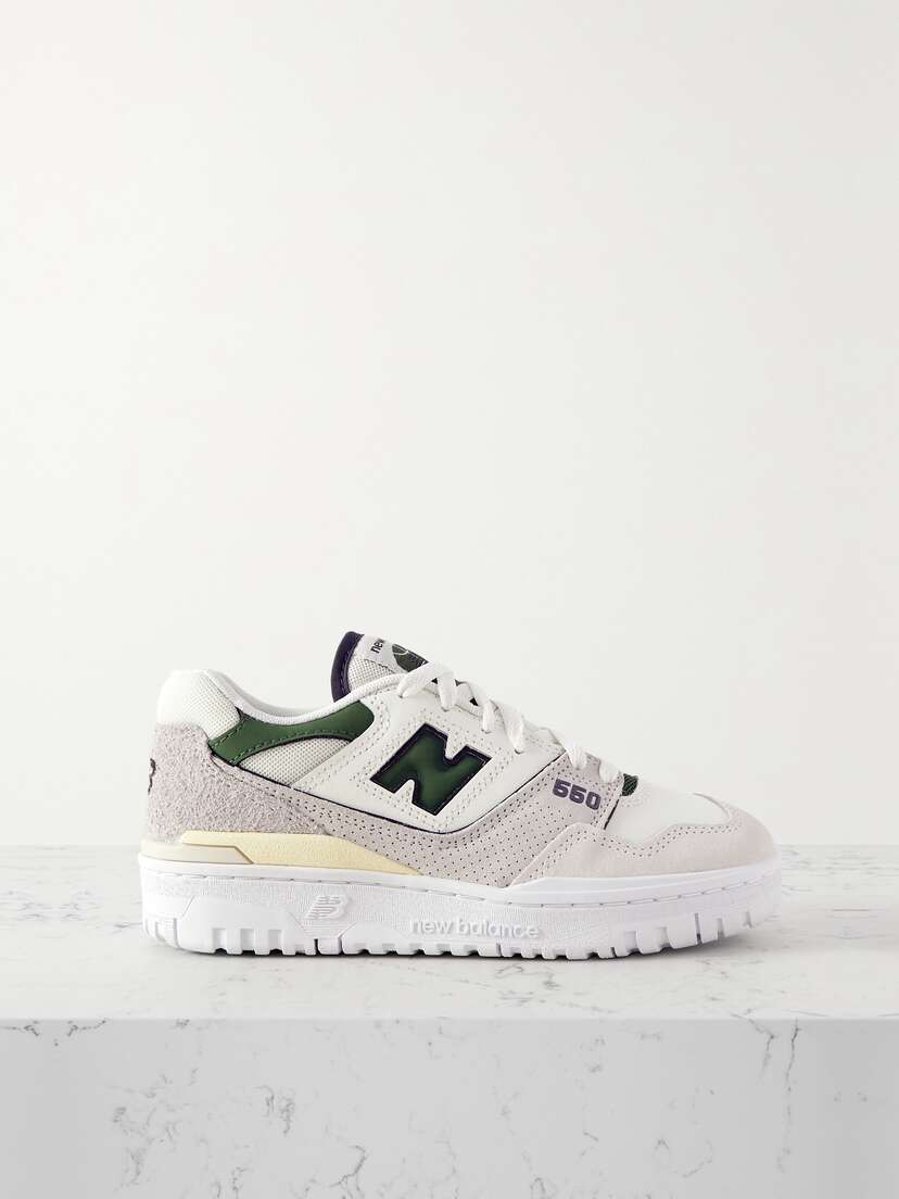 New Balance 550 Suede-trimmed Leather And Mesh Sneakers