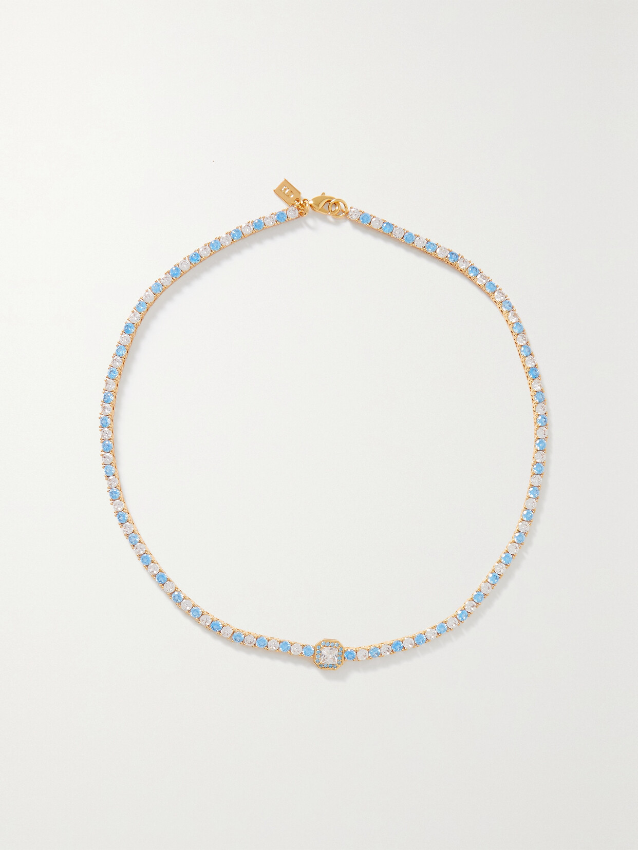 Crystal Haze - Duchess Gold-plated Cubic Zirconia Necklace - Blue