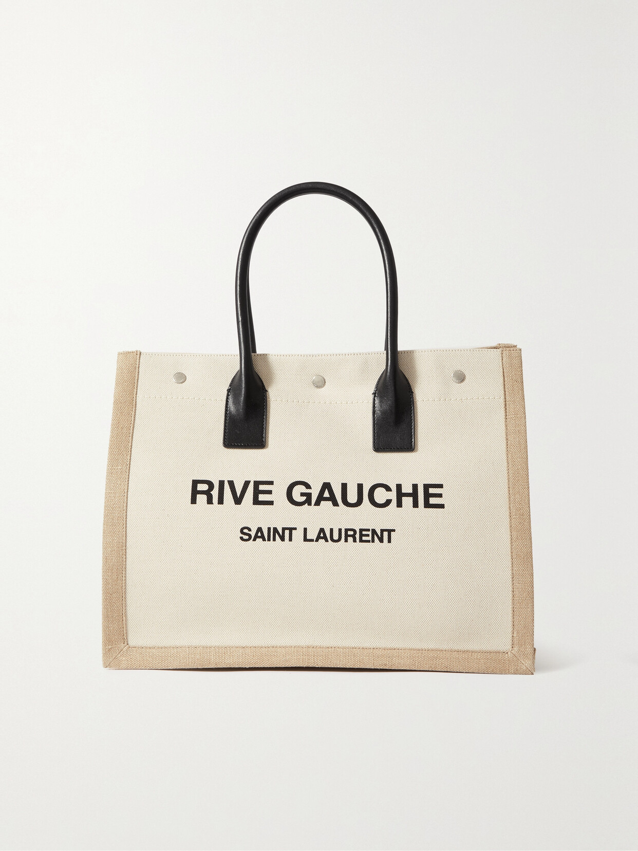 Saint Laurent Rive Gauche Small Leather-trimmed Printed Canvas Tote