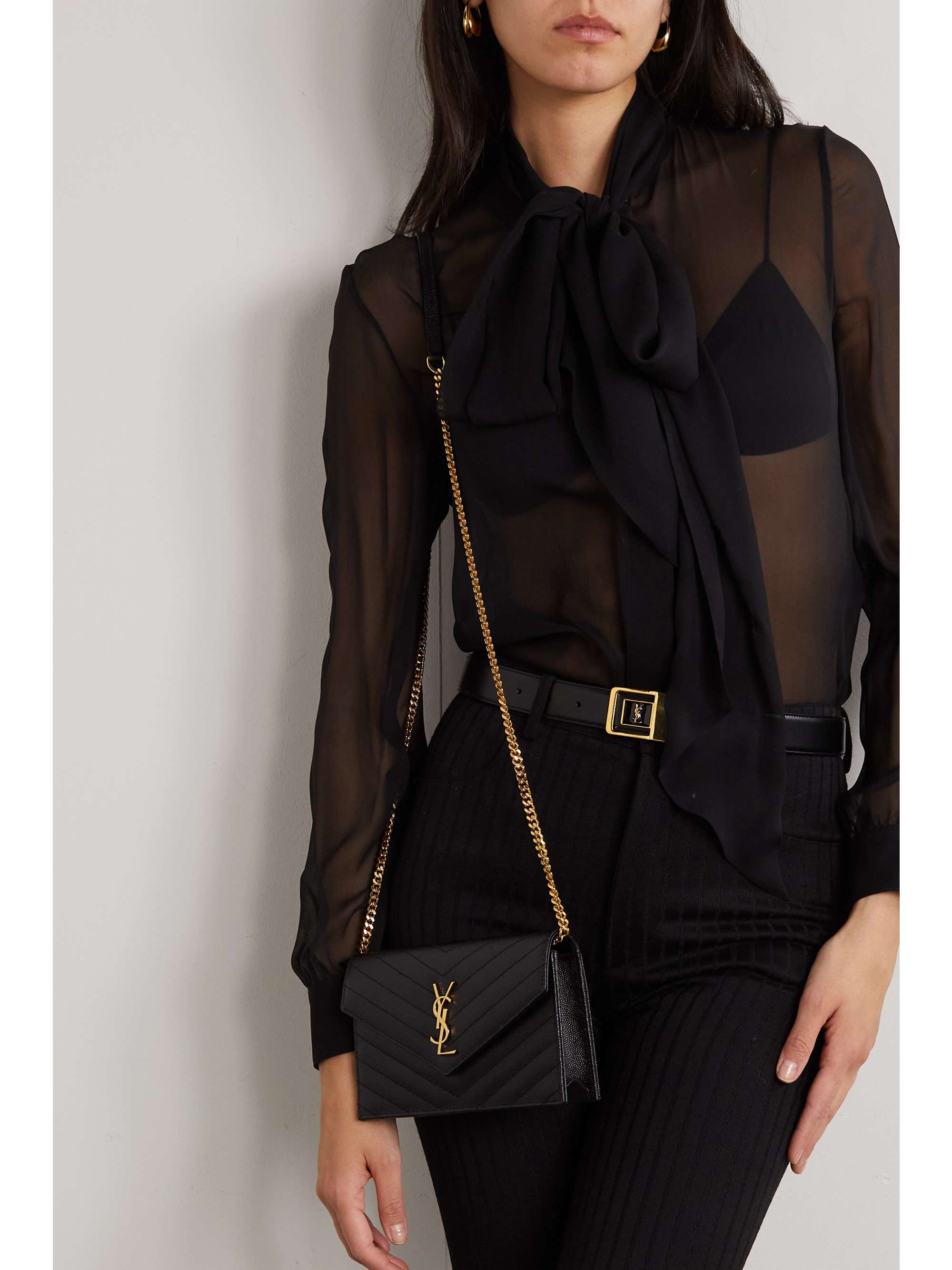 SAINT LAURENT Cassandre matelassé textured-leather shoulder bag