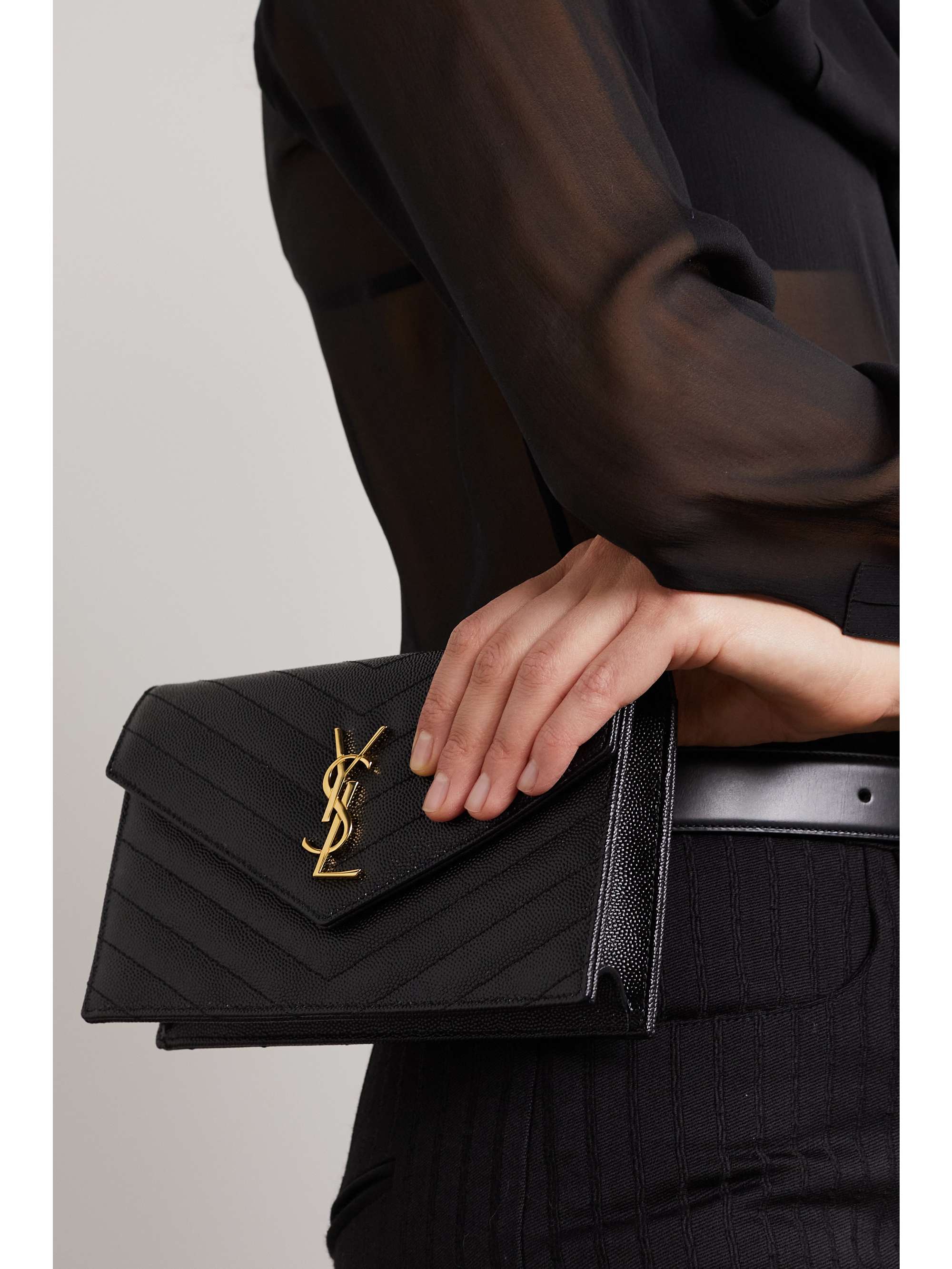 SAINT LAURENT Cassandre matelassé textured-leather shoulder bag
