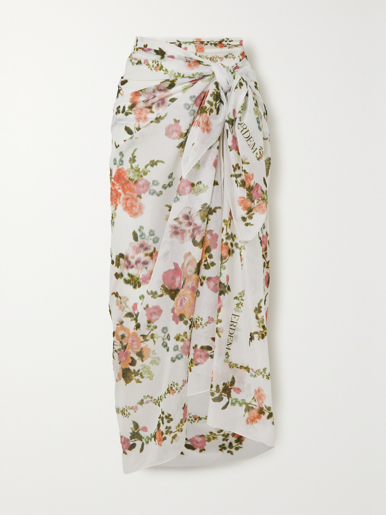 ERDEM FLORAL-PRINT COTTON-VOILE PAREO