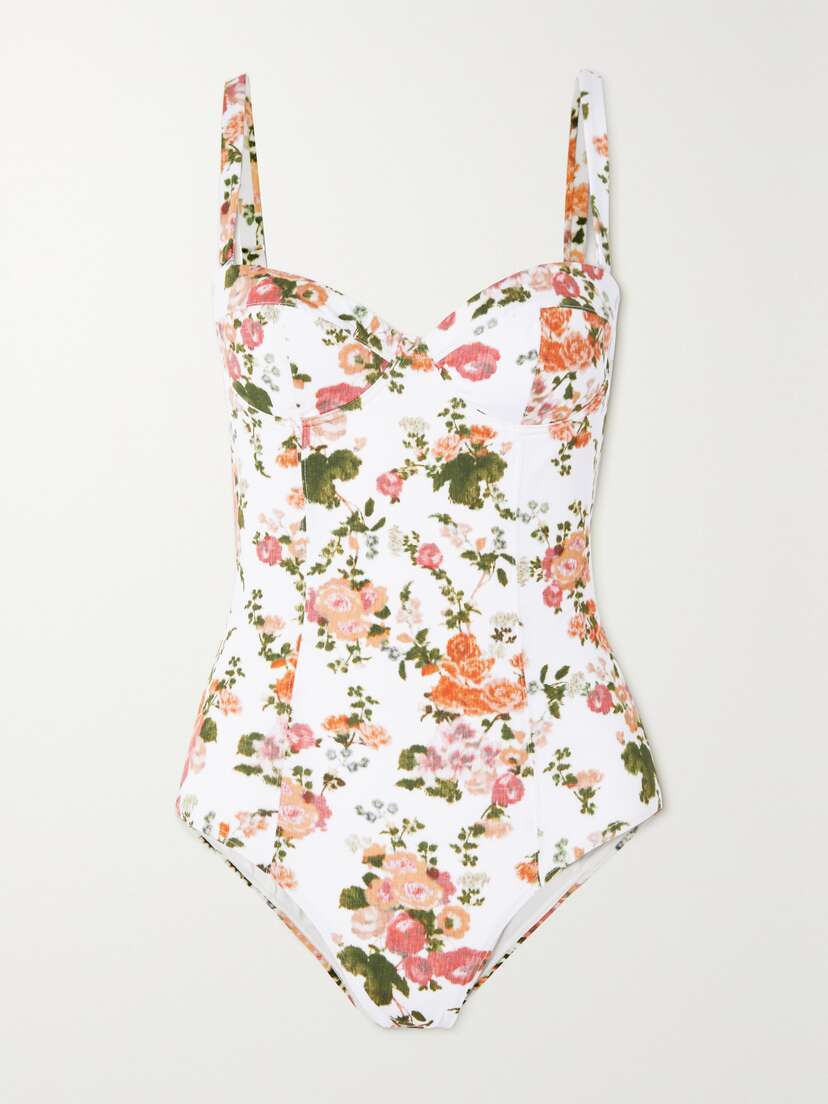 Erdem Amilia Floral-print Swimsuit