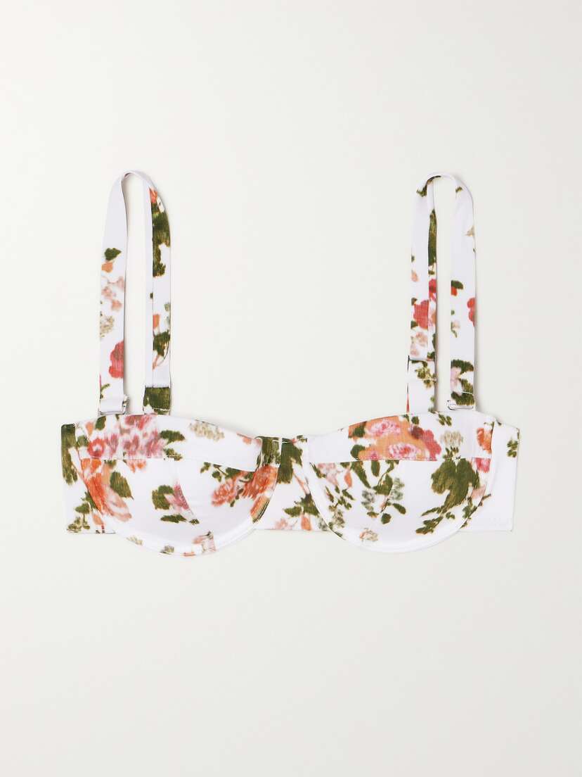 Erdem Chun Floral-print Bikini Top