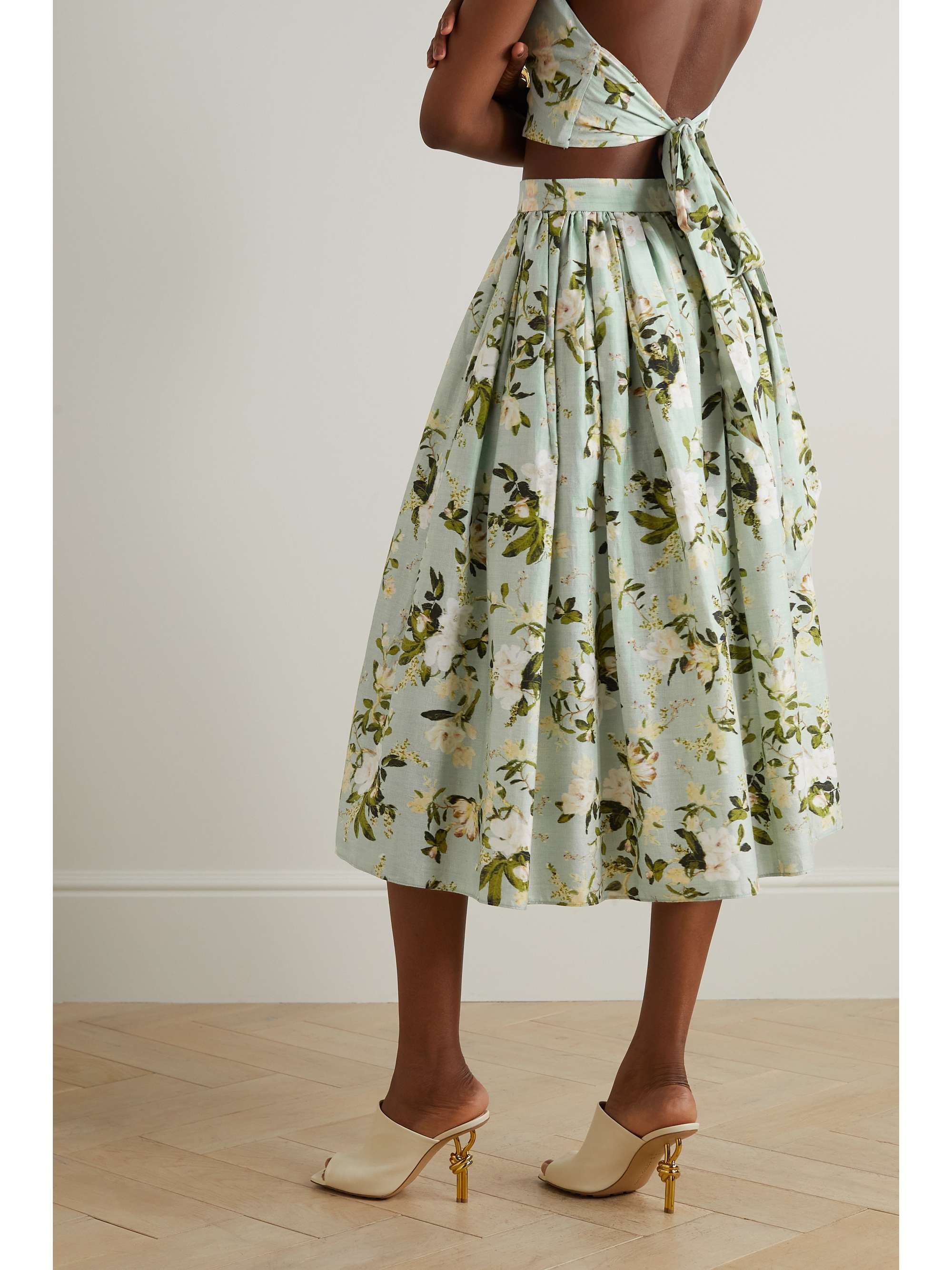 ERDEM Luna cropped cotton halterneck top