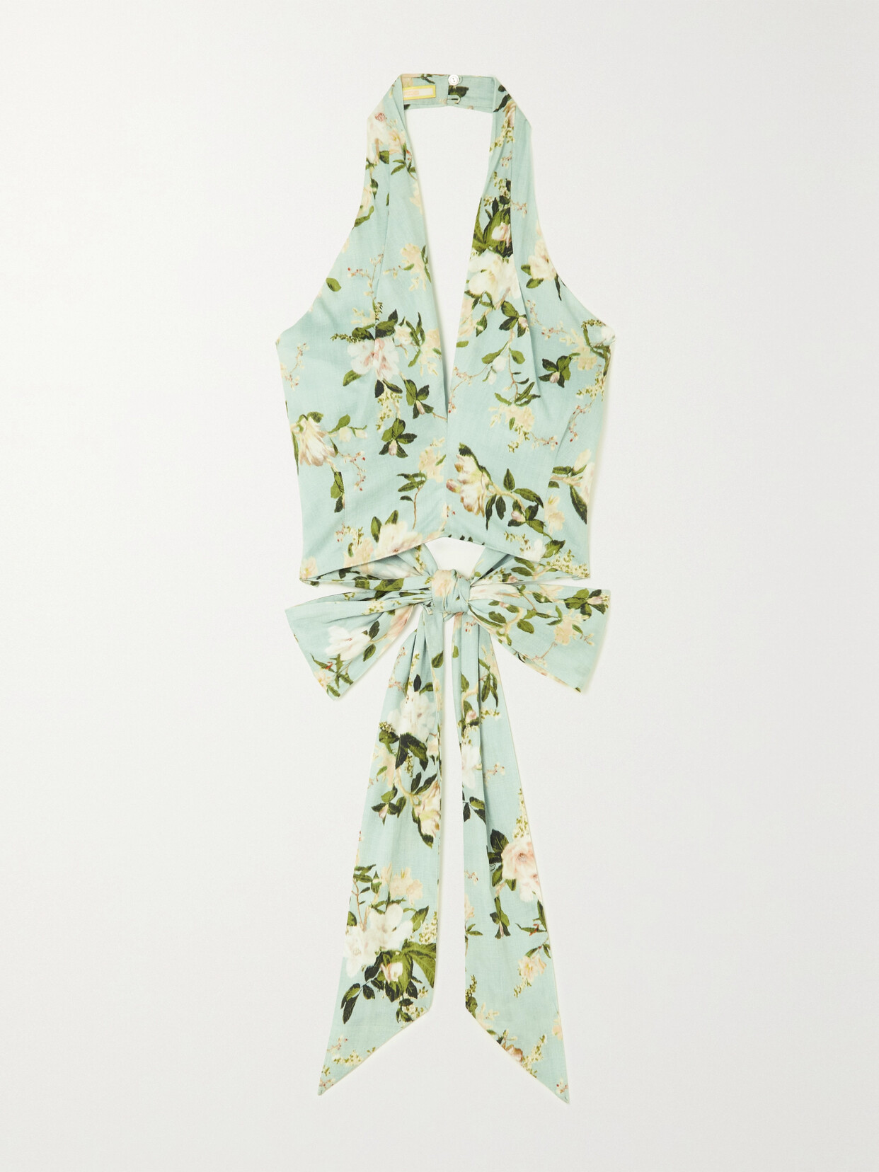 Erdem - Luna Cropped Cotton Halterneck Top - Green
