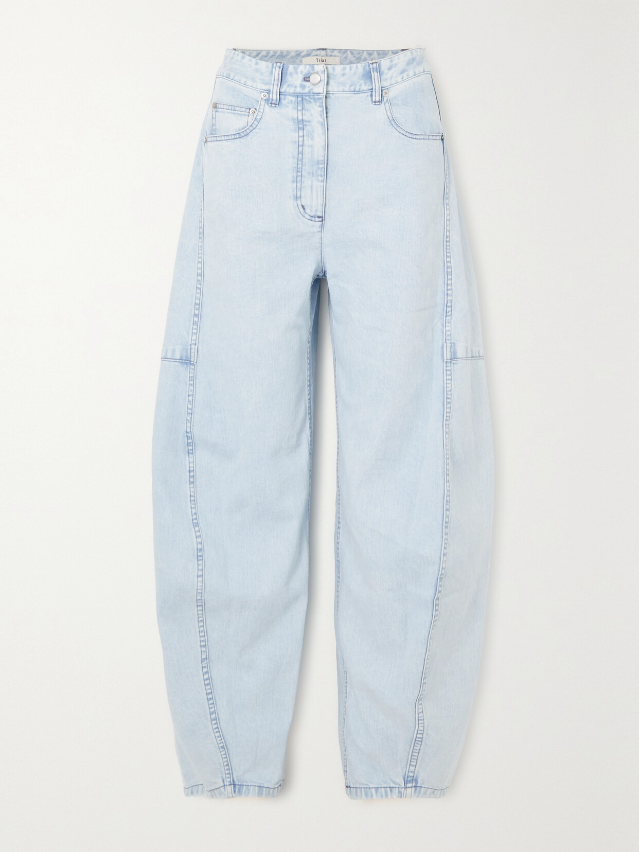 Tibi Bleached Denim Sid Jeans In Blue