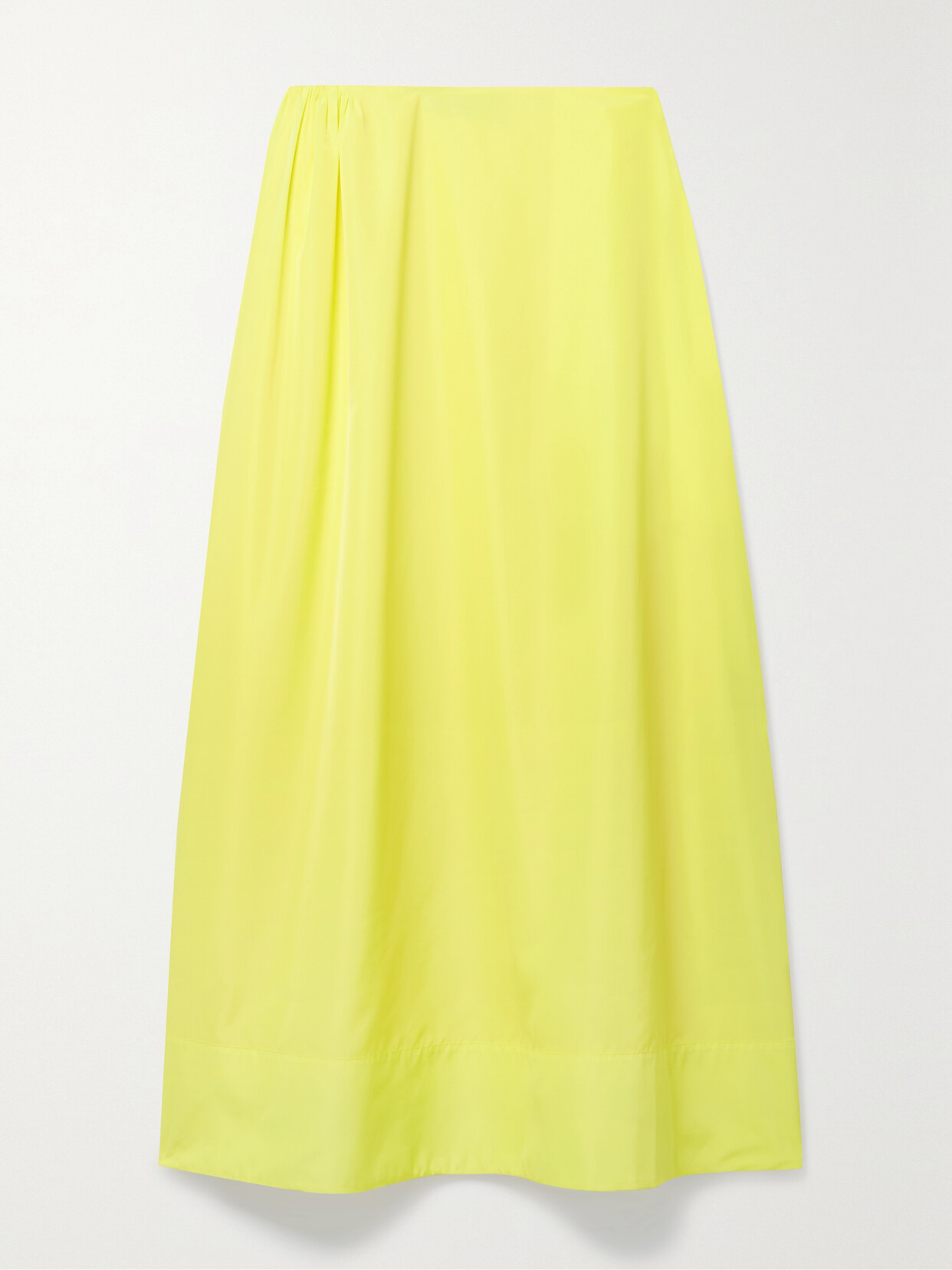 Tibi - Gathered Shell Midi Skirt - Yellow