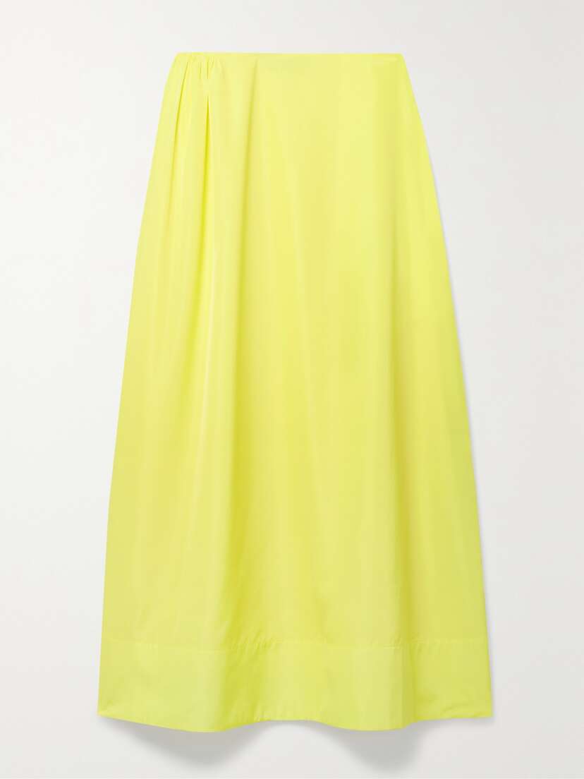 Tibi Gathered Shell Midi Skirt