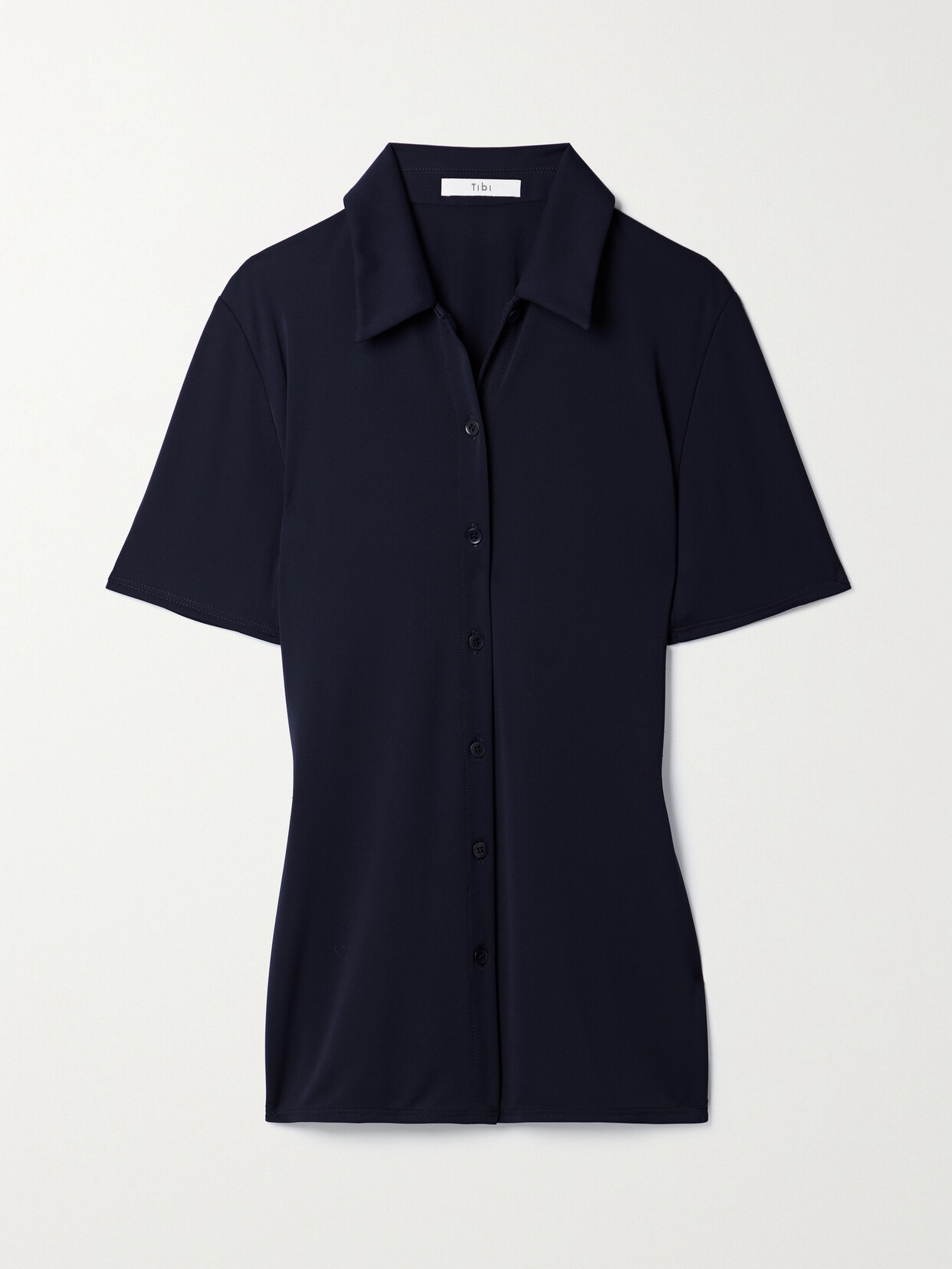 Tibi - Harlow Stretch-jersey Polo Shirt - Blue