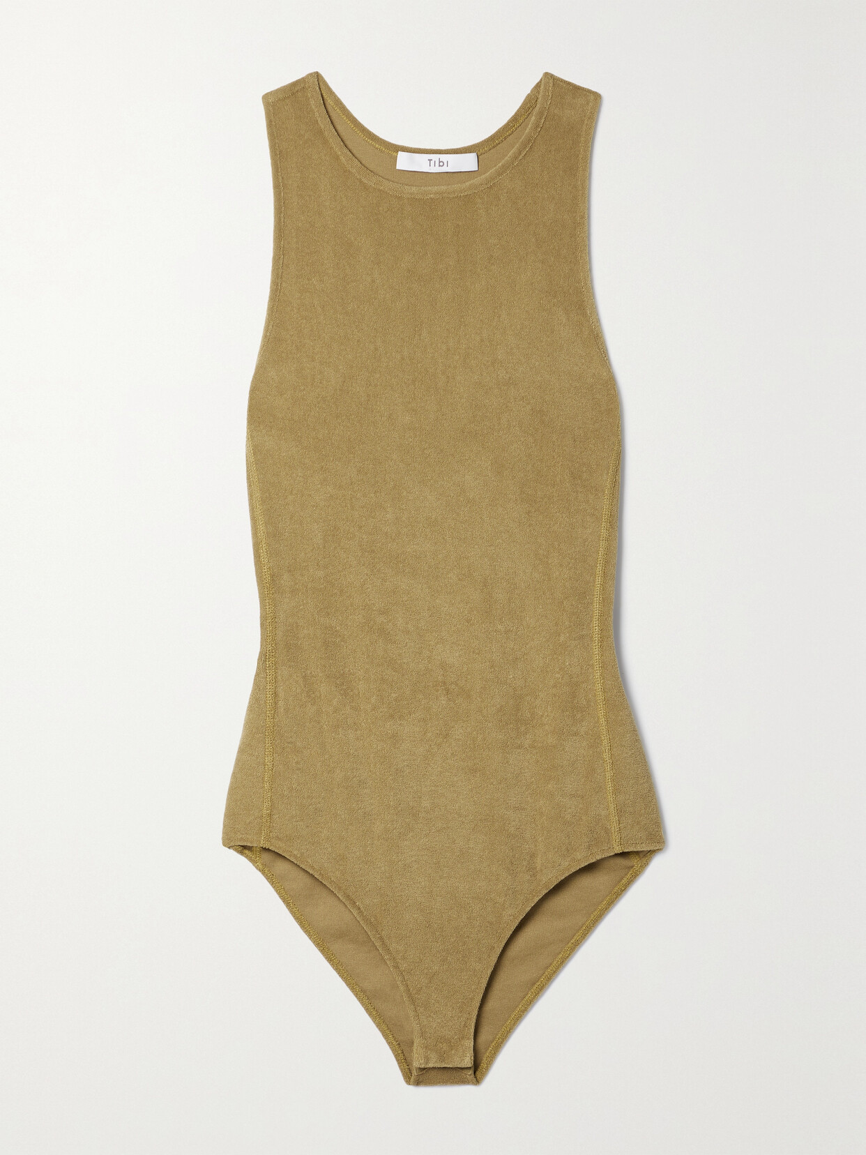 Tibi - Cotton-blend Terry Bodysuit - Brown