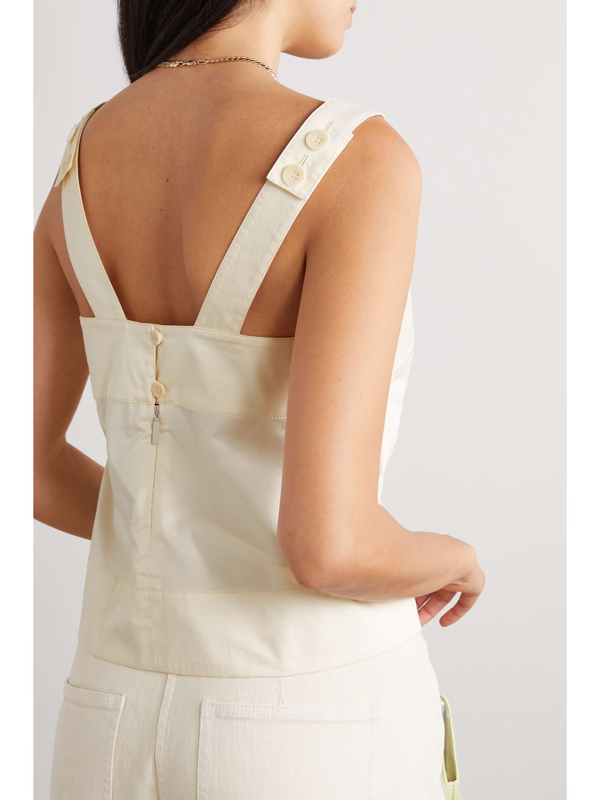 TIBI Cotton-poplin tank